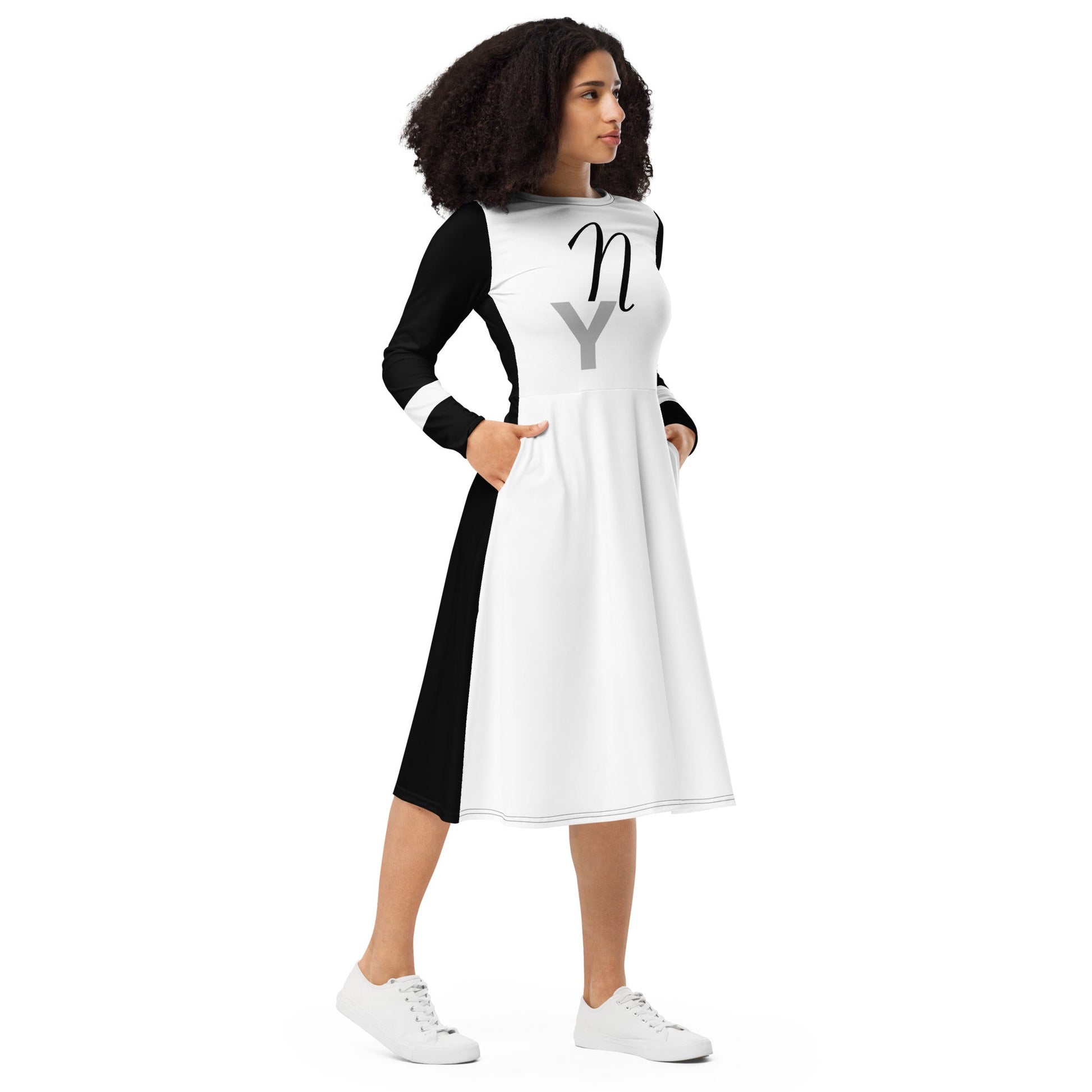 New York Inspired Monochrome Midi Dress | ccanvas - Dress | Ccanvas