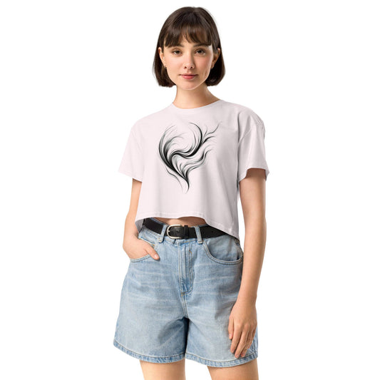 Ethereal Flow Crop Top - Abstract Artistic Women’s Tee | ccanvas | ccanvas - Women’s T-Shirt | Ccanvas