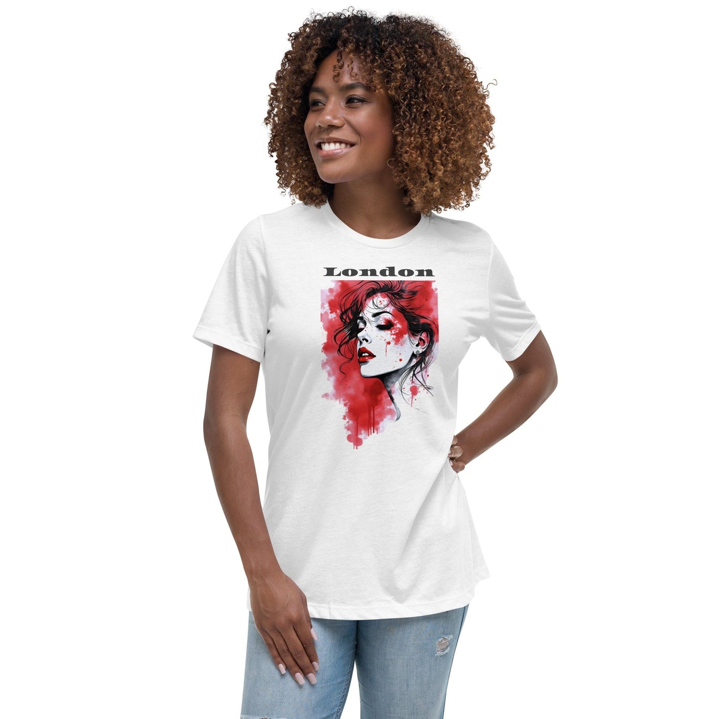 London Red Splash T-Shirt – Artistic Urban Portrait Tee | ccanvas - T-Shirts | Ccanvas