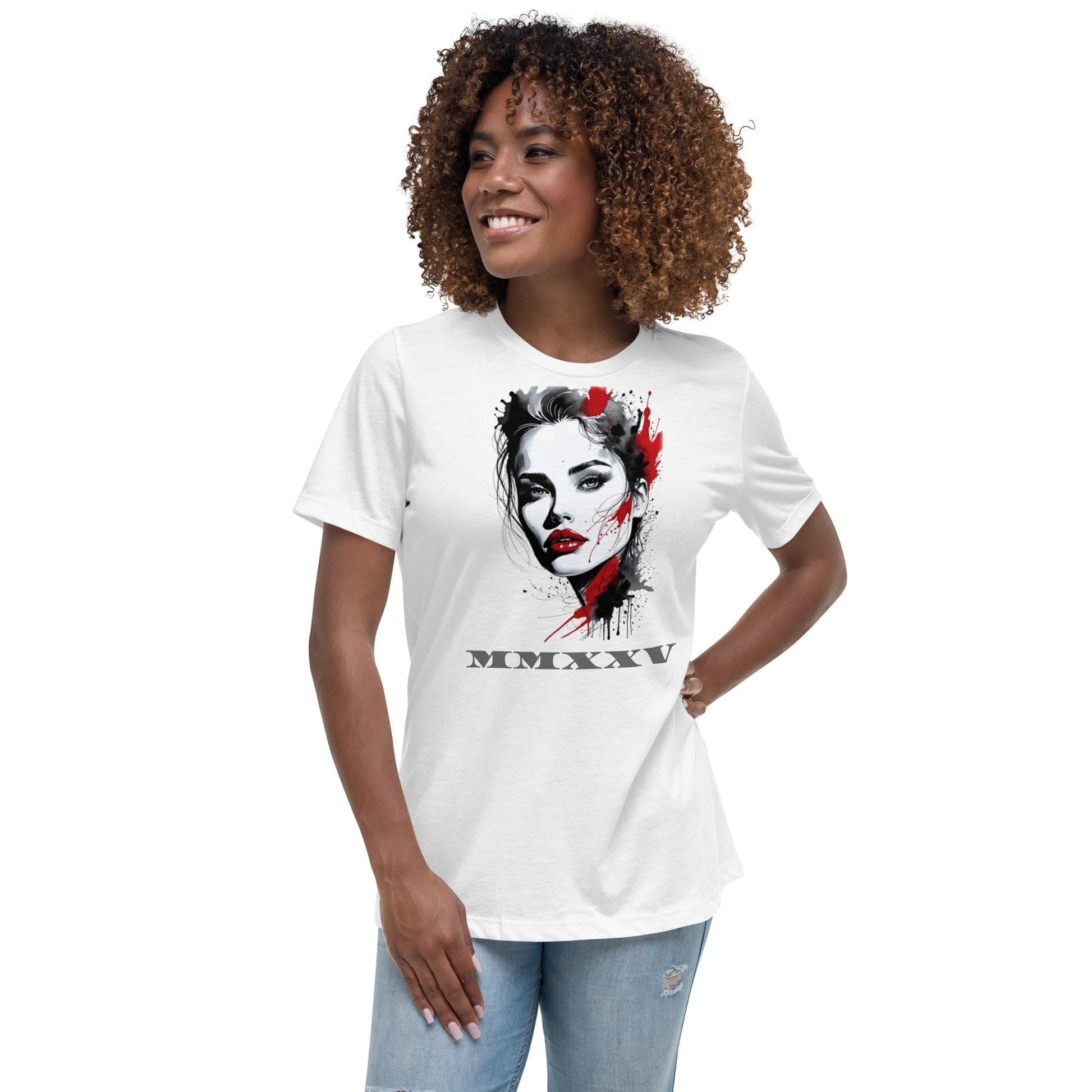 MMXXV Red Ink T-Shirt – Roman Year Artistic Graphic Tee | ccanvas - T-Shirts | Ccanvas