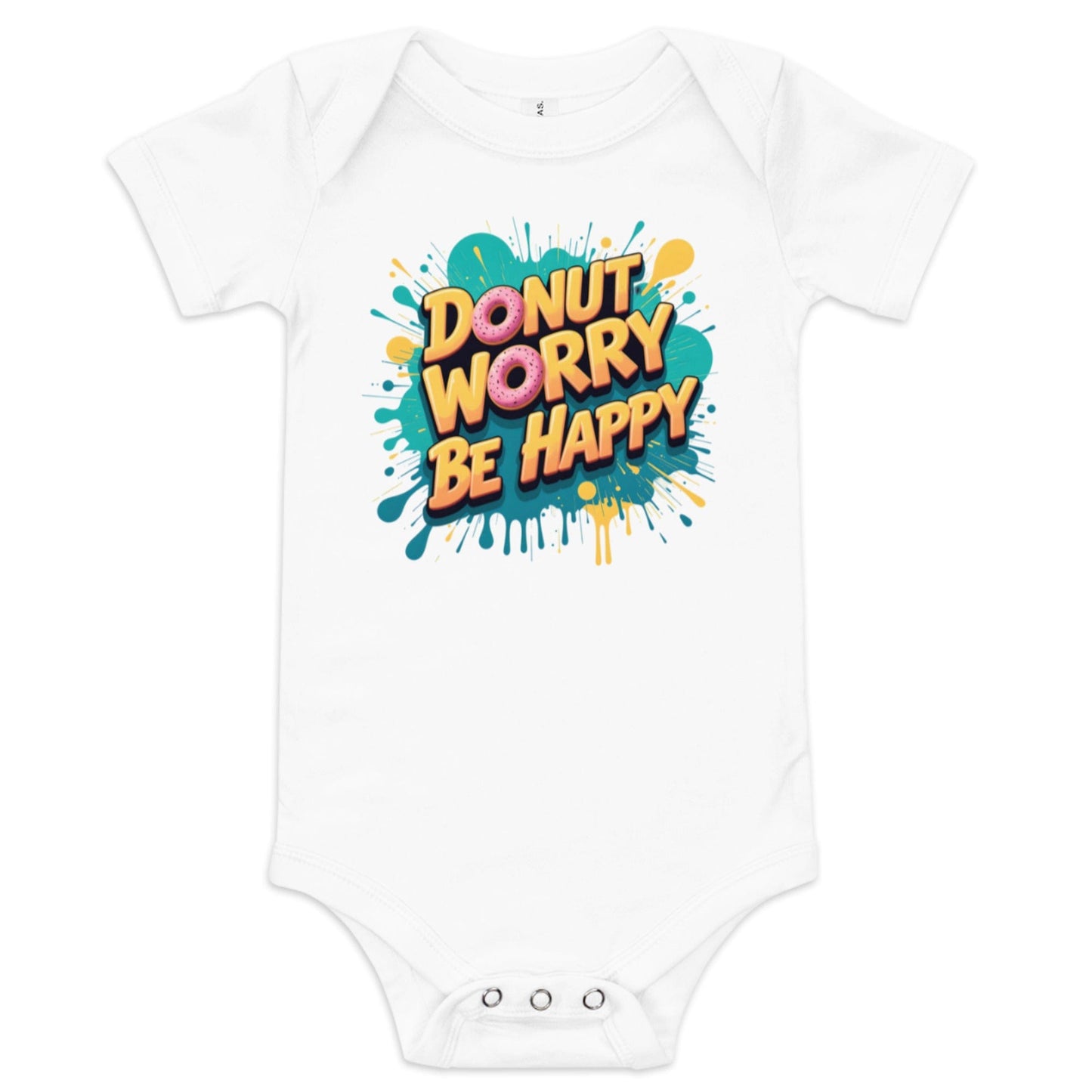 Donut Worry Be Happy Baby Onesie – Cute & Funny Baby Bodysuit | ccanvas - Baby Onesies | Ccanvas
