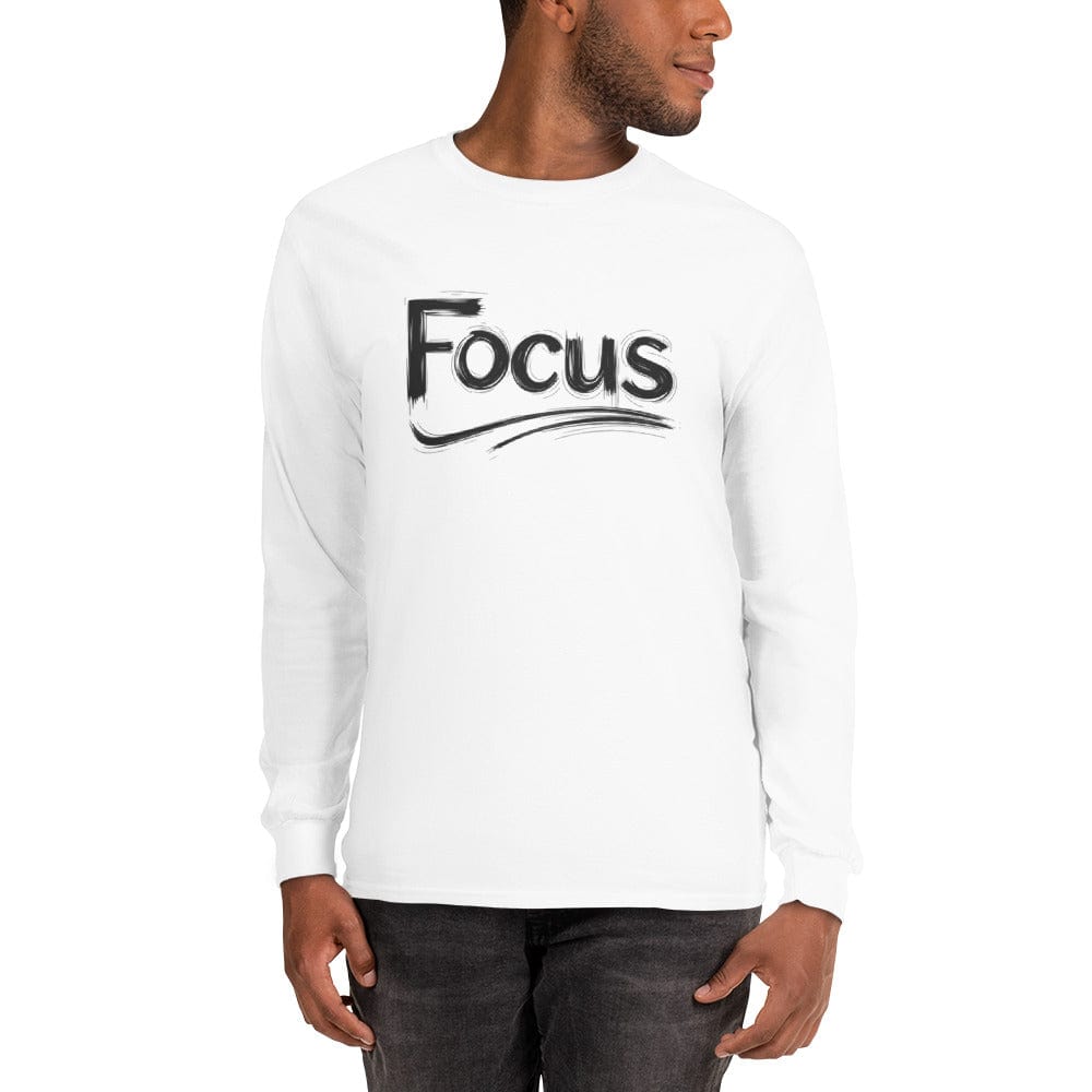 Focus Long Sleeve Motivational Shirt for Men – Minimalist Success Apparel | ccanvas - Long Sleeve Shirt | Ccanvas