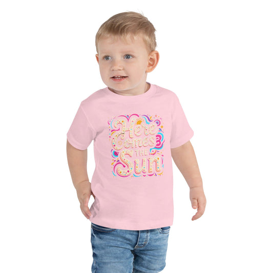 Here Comes The Sun Kids T-Shirt – Retro Summer Graphic Tee for Boys & Girls | ccanvas - T-Shirt (Kids Collection) | Ccanvas