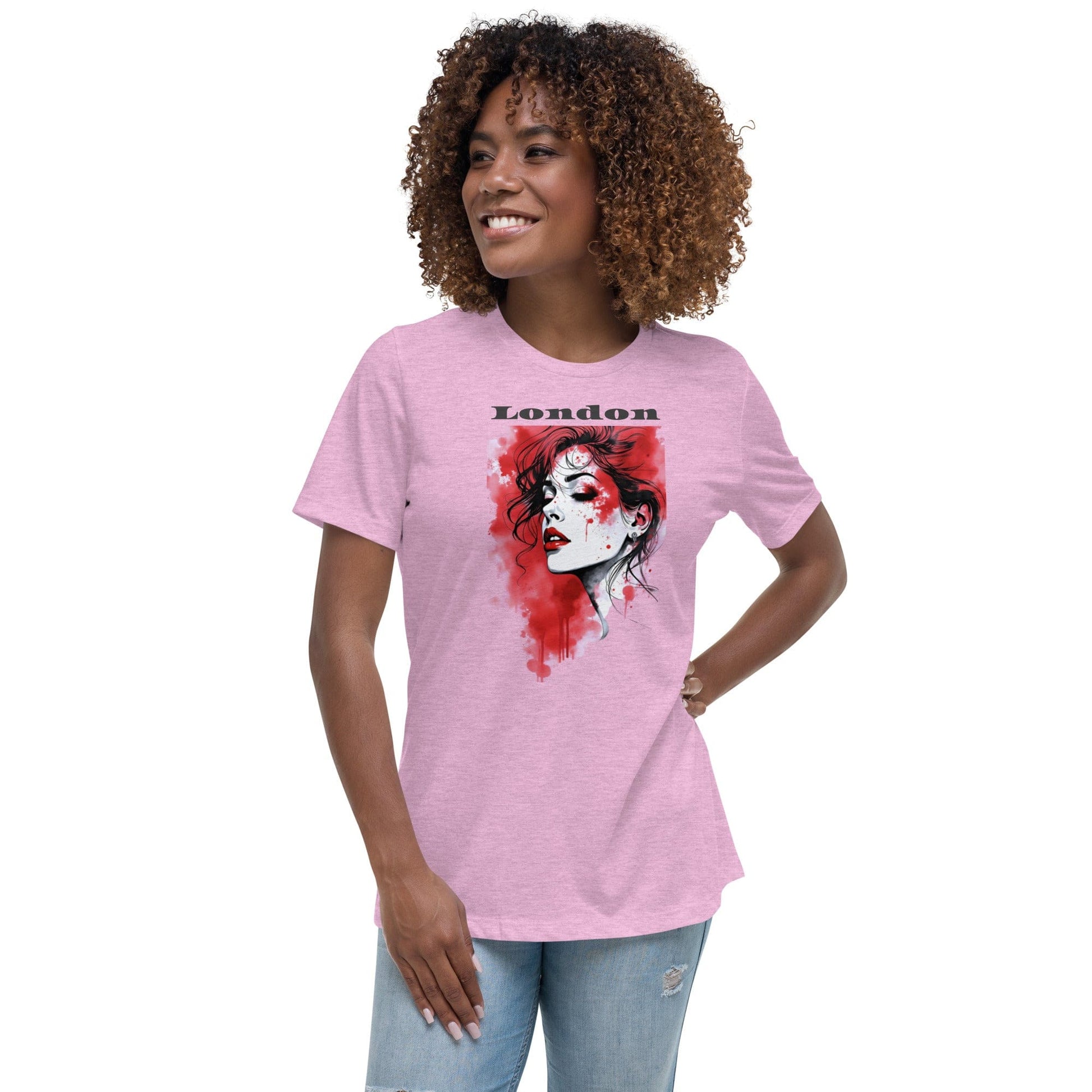 London Red Splash T-Shirt – Artistic Urban Portrait Tee | ccanvas - T-Shirts | Ccanvas