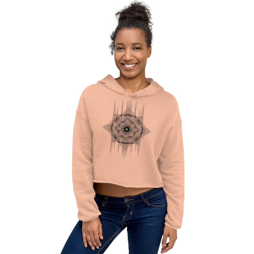 Sacred Geometry Cropped Hoodie for Women – Spiritual Mandala Print | ccanvas - Women’s Cropped Hoodie | Ccanvas