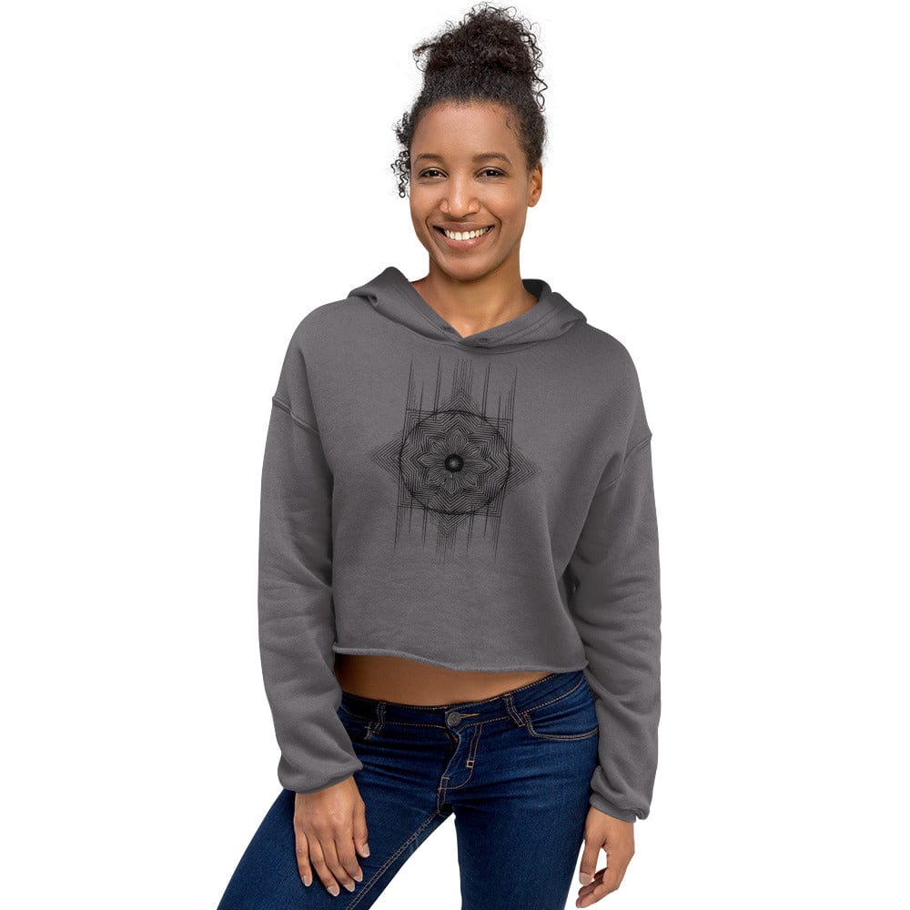 Sacred Geometry Cropped Hoodie for Women – Spiritual Mandala Print | ccanvas - Women’s Cropped Hoodie | Ccanvas
