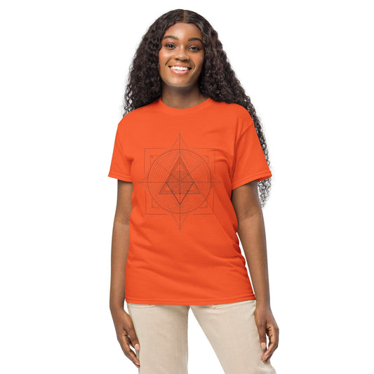 Sacred Geometry Triangle Grid – Women’s Spiritual Graphic Tee | ccanvas - Women’s T-Shirts | Ccanvas
