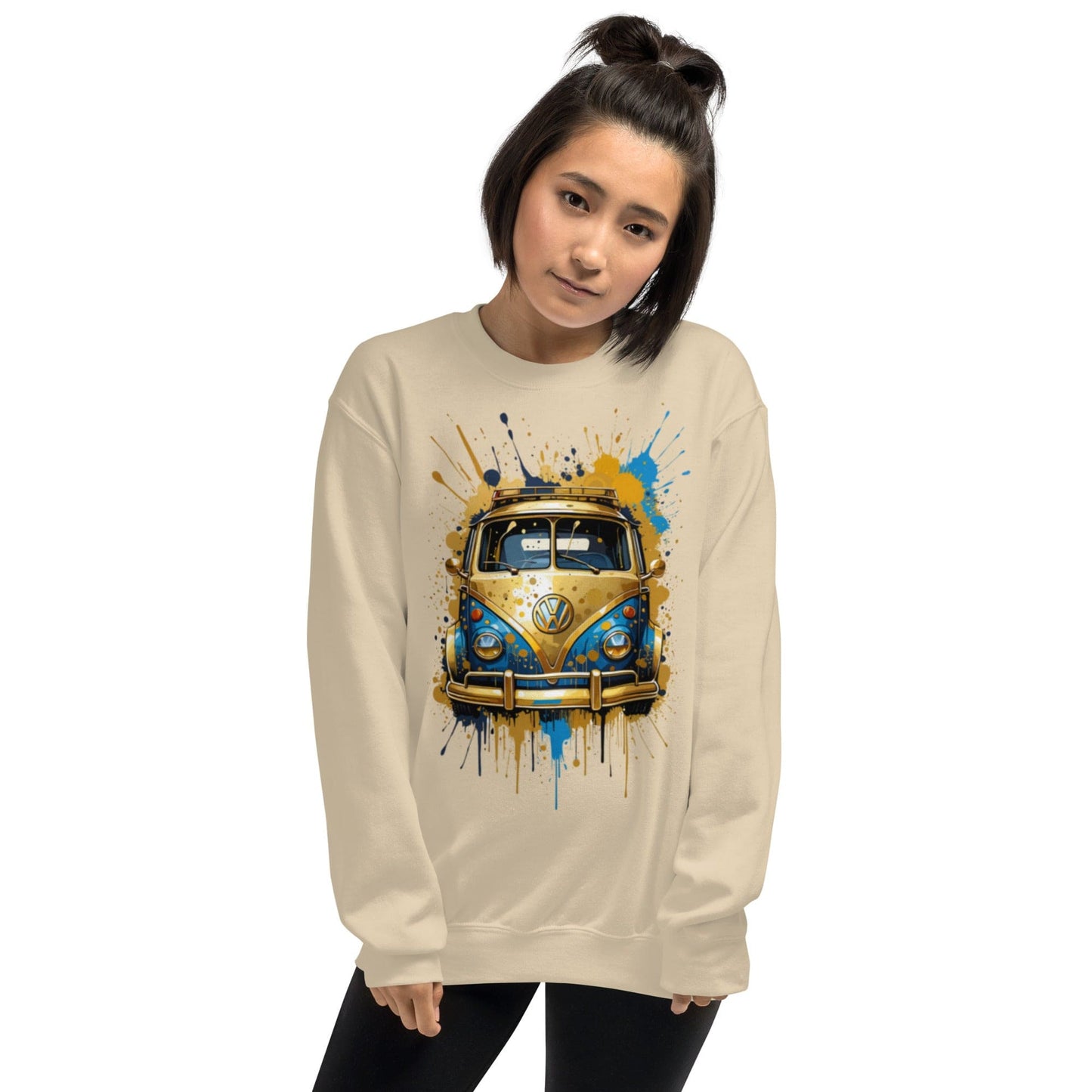 Retro Van Splash Sweatshirt – Vintage Vibes Meets Street Art | ccanvas - Sweatshirts | Ccanvas