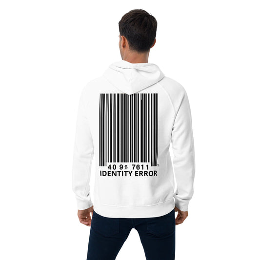 Identity Error Barcode Hoodie – Backprint Streetwear by ccanvas - Unisex Hoodie | Ccanvas