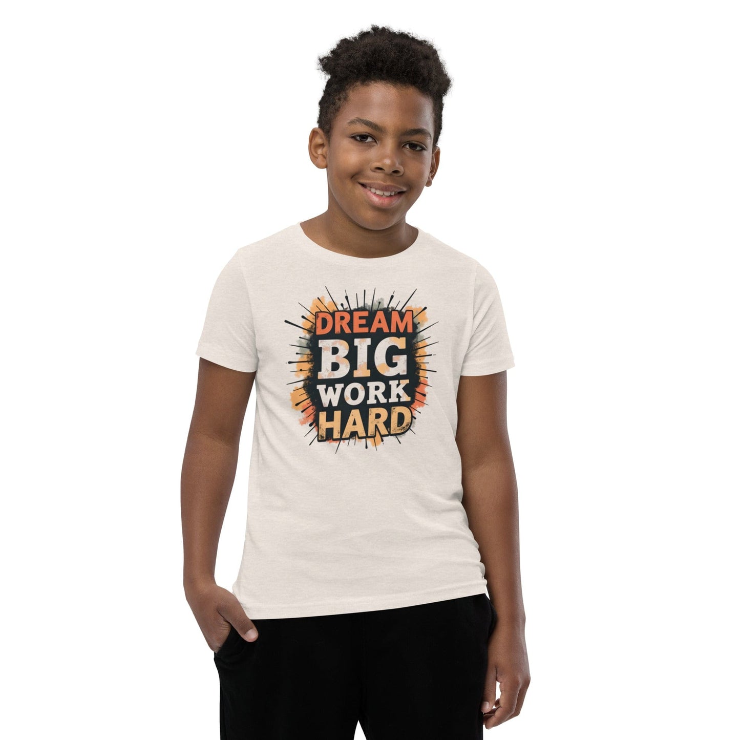 Dream Big Work Hard – Kids Motivational T-Shirt | ccanvas - Children’s T-Shirts | Ccanvas
