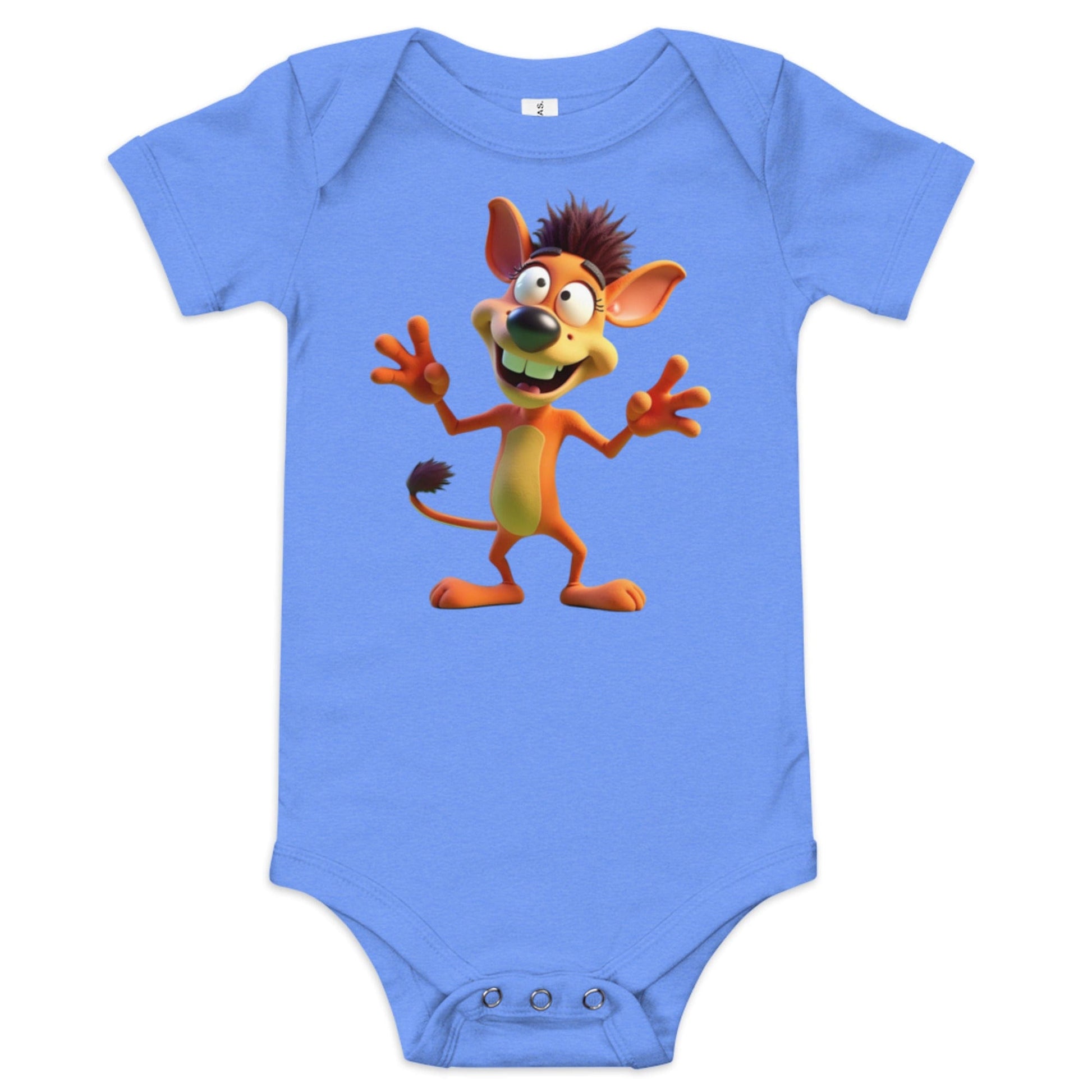 Funny Cartoon Wild Pup Baby Onesie in Blue | ccanvas - Baby Onesies | Ccanvas