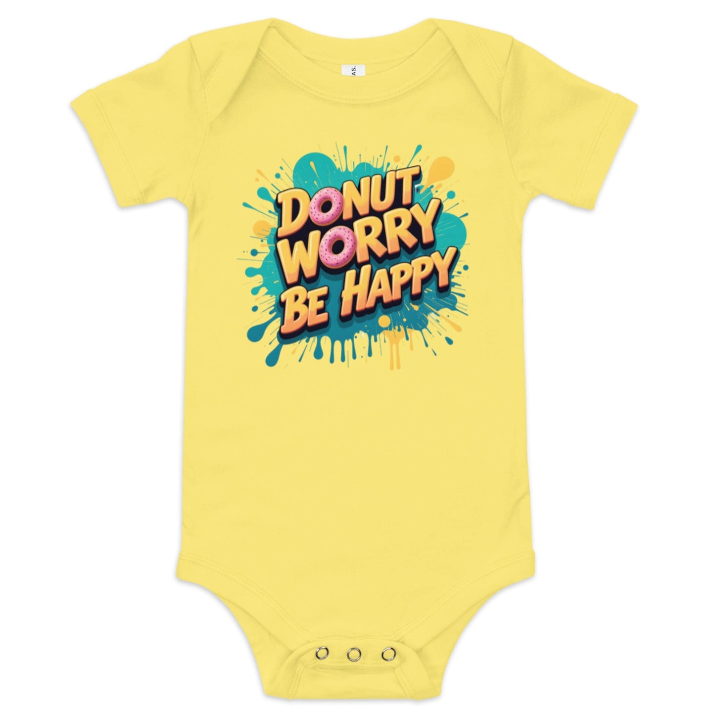 Donut Worry Be Happy Baby Onesie – Cute & Funny Baby Bodysuit | ccanvas - Baby Onesies | Ccanvas