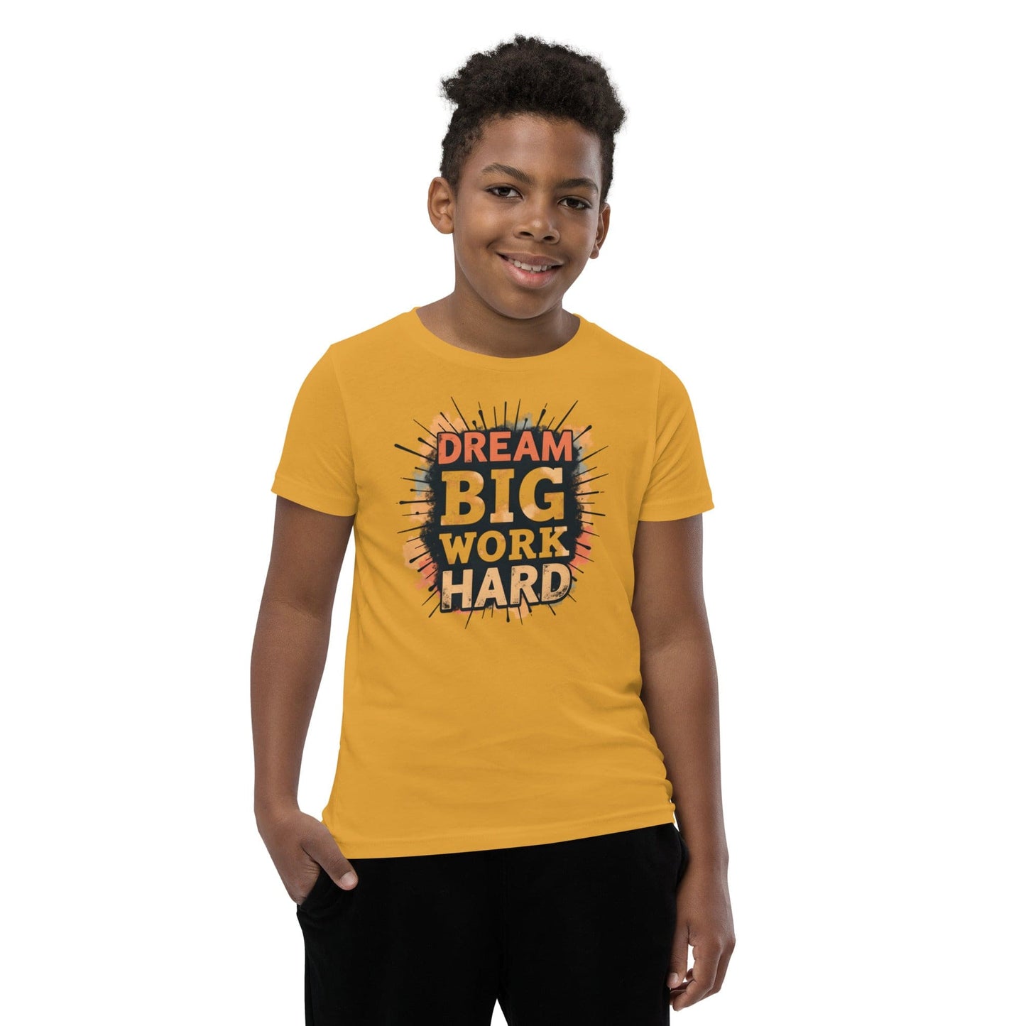 Dream Big Work Hard – Kids Motivational T-Shirt | ccanvas - Children’s T-Shirts | Ccanvas