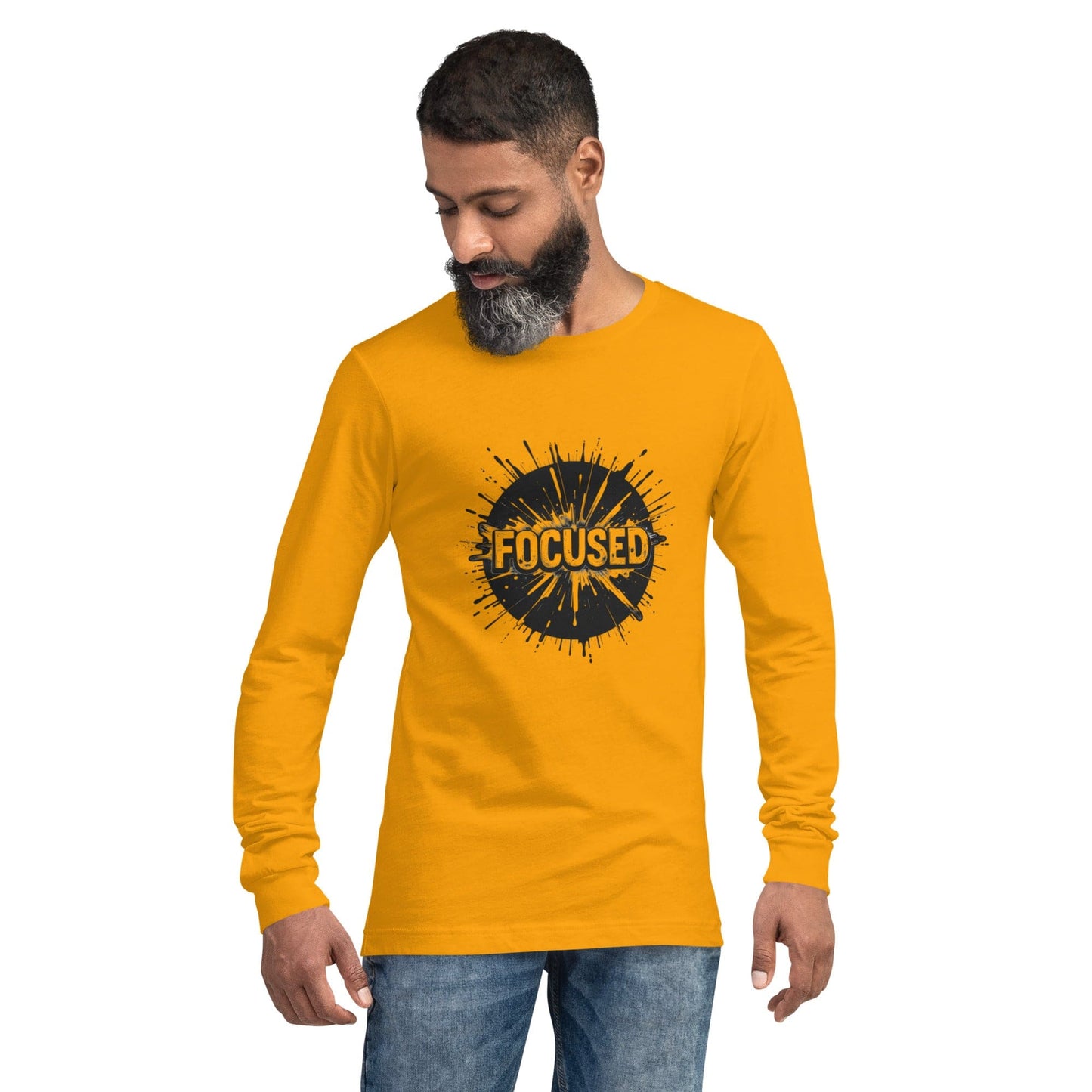 Yellow T-shirt featuring a dynamic, futuristic urban pulse graphic with digital strokes – premium streetwear by ccanvas