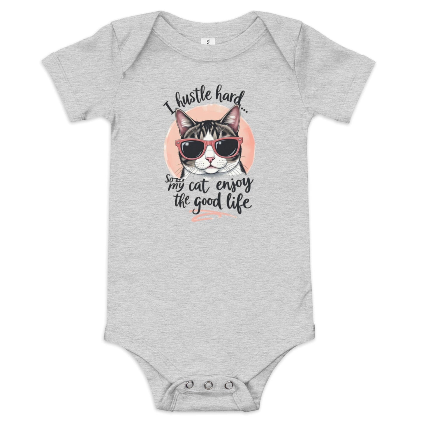 Hustle Hard Cat Baby Onesie - Funny Pet Lover Bodysuit - Baby Onesies & Bodysuits | Ccanvas