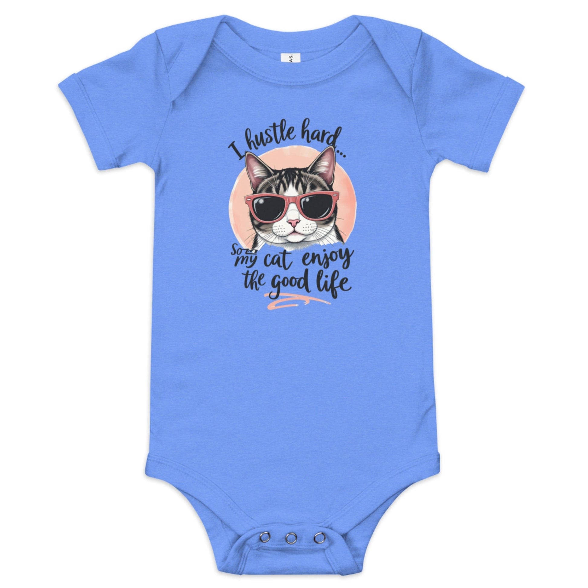 Hustle Hard Cat Baby Onesie - Funny Pet Lover Bodysuit - Baby Onesies & Bodysuits | Ccanvas