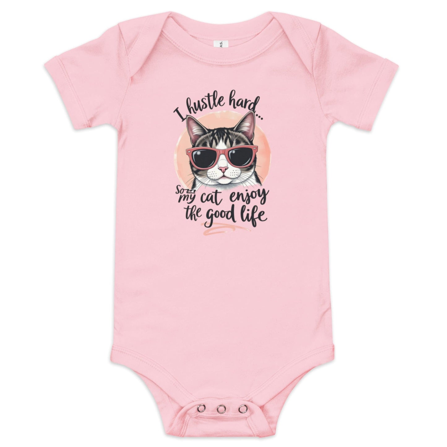 Hustle Hard Cat Baby Onesie - Funny Pet Lover Bodysuit - Baby Onesies & Bodysuits | Ccanvas