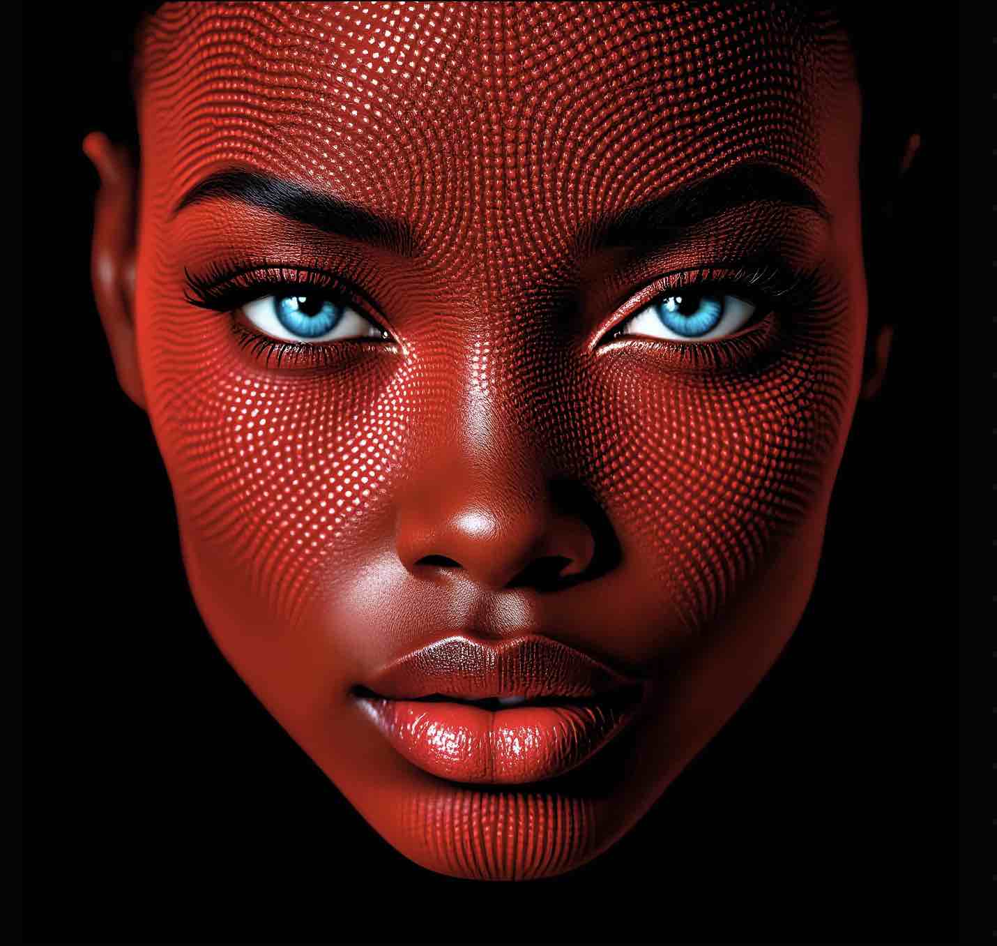 Downloadable Hypnotic Red Portrait – Digital Art (Max 150x150cm) | ccanvas - Downloadable Digital Art | Ccanvas