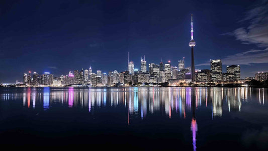 Toronto Skyline Night Reflection – Digital Wall Art Download | ccanvas - Downloadable Digital Art | Ccanvas