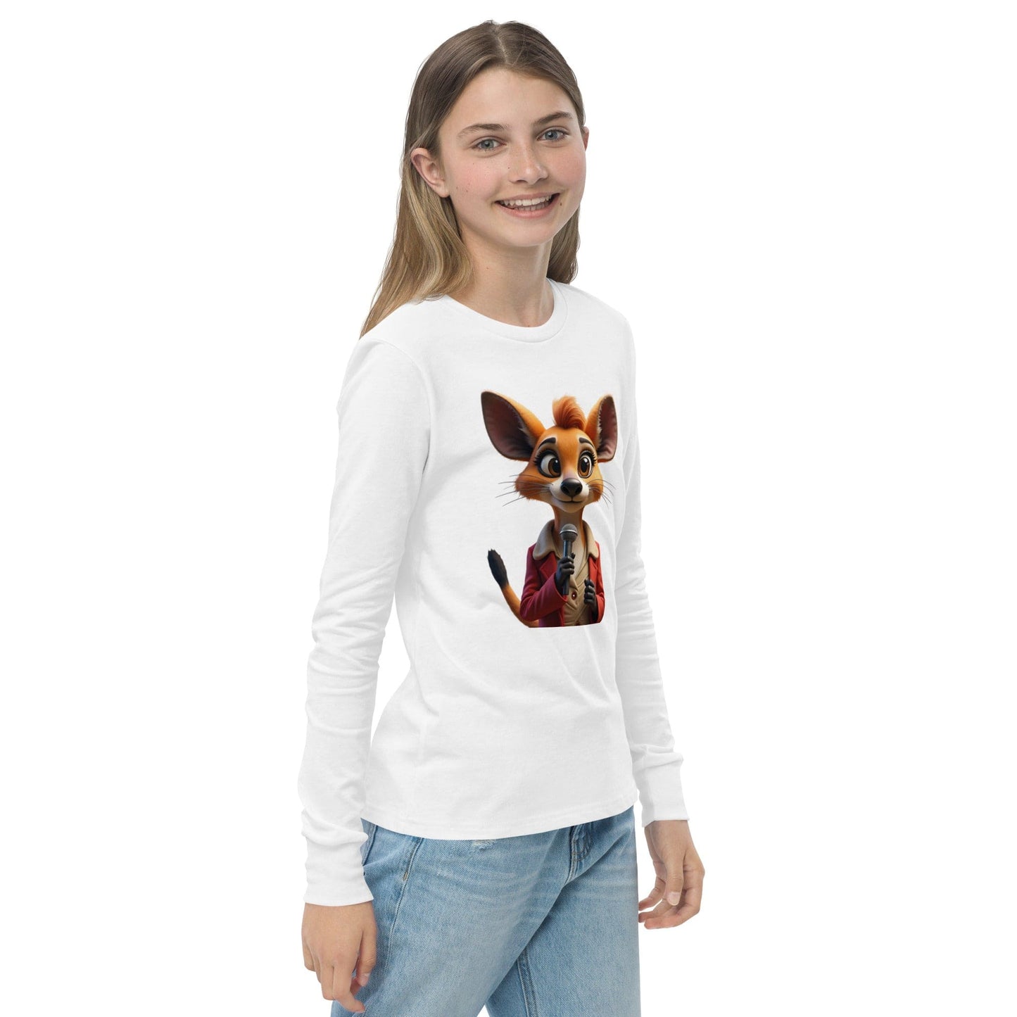 Cute Cartoon Mouse Girls Long Sleeve T-Shirt with Microphone | ccanvas - Long Sleeve Girls T-Shirts | Ccanvas