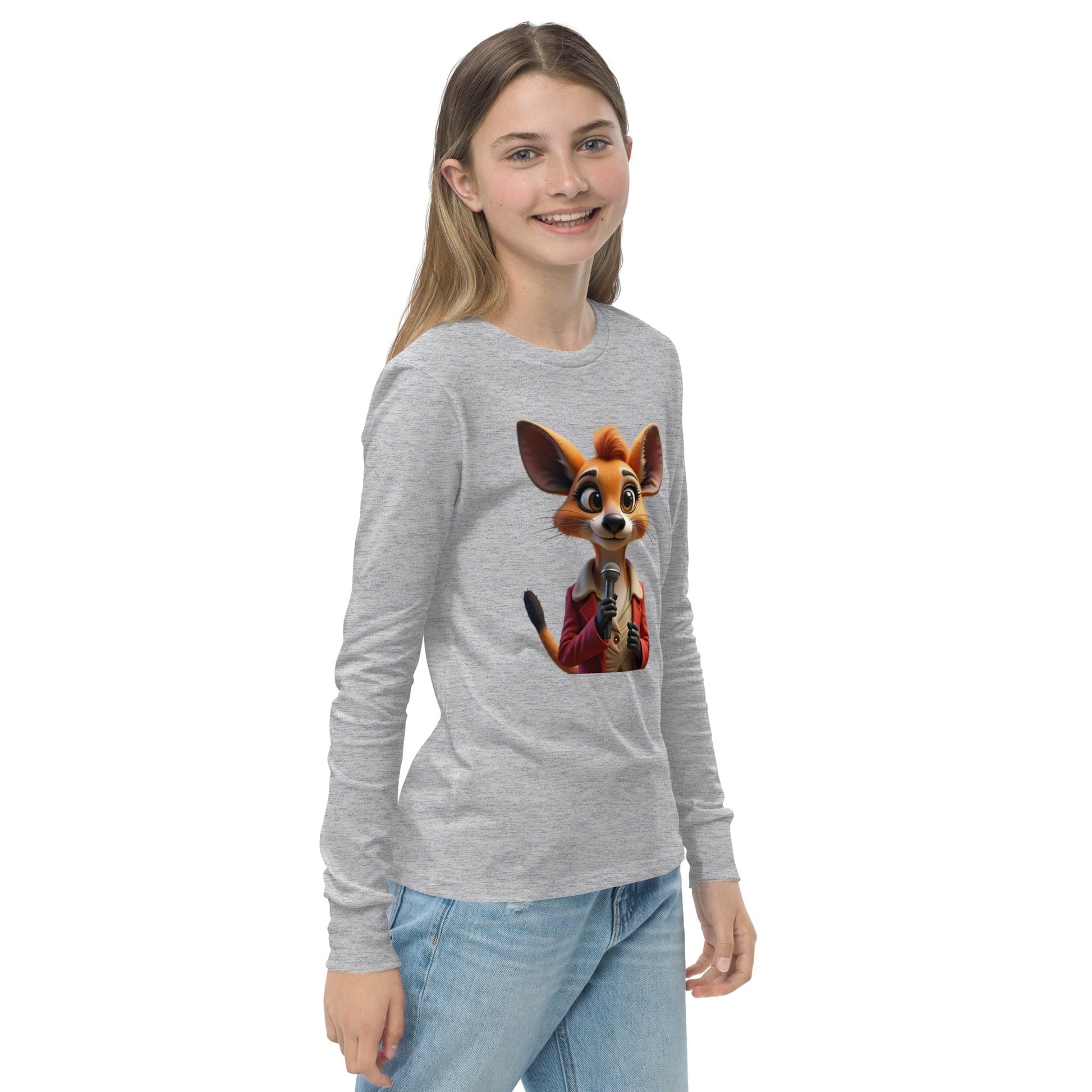Cute Cartoon Mouse Girls Long Sleeve T-Shirt with Microphone | ccanvas - Long Sleeve Girls T-Shirts | Ccanvas