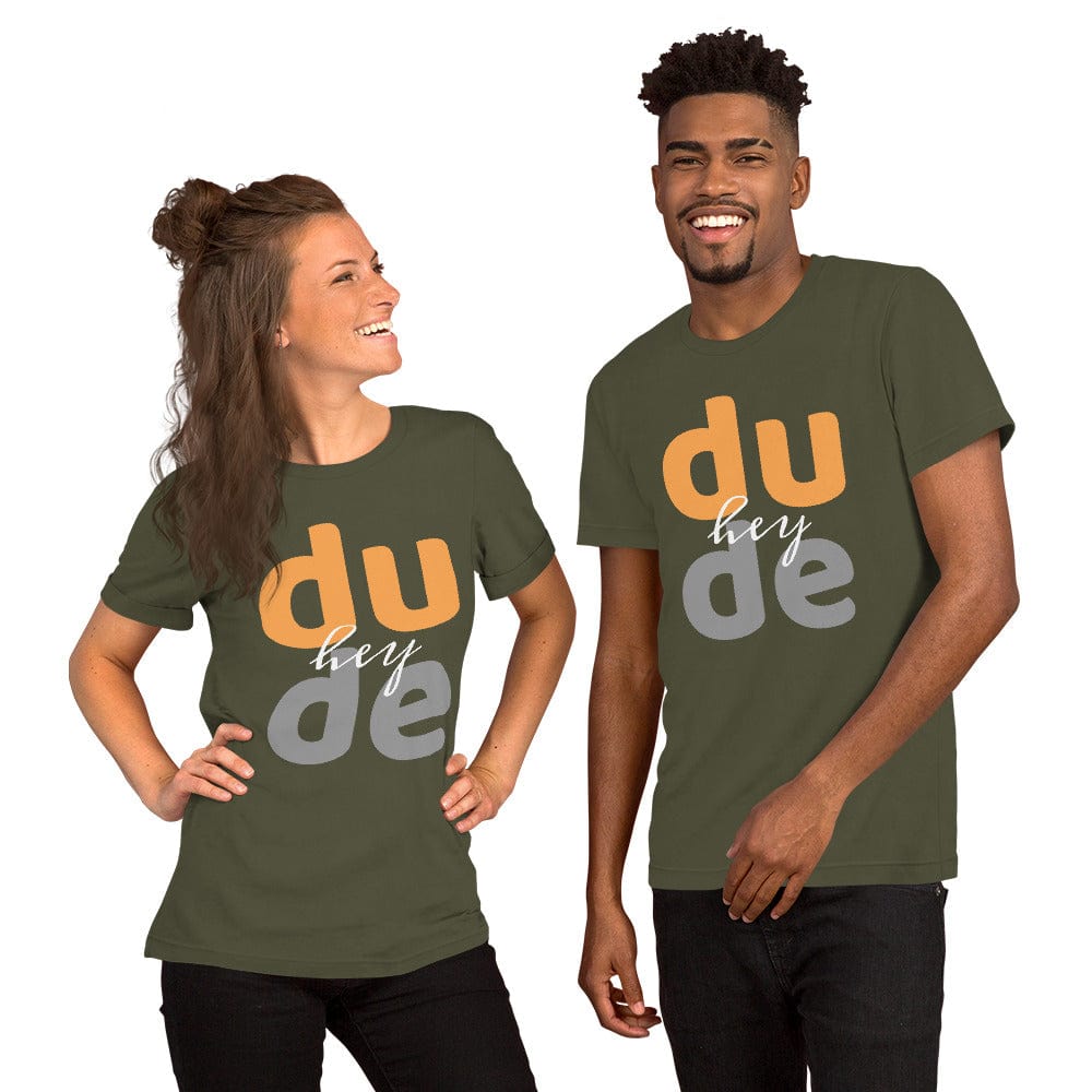 Hey Dude T-Shirt – Bold Retro Typography Tee for Men | ccanvas - Men’s Graphic T-Shirt | Ccanvas