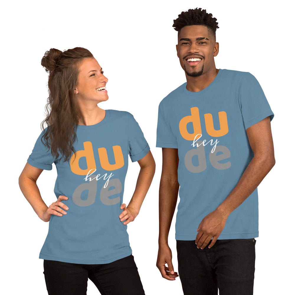 Hey Dude T-Shirt – Bold Retro Typography Tee for Men | ccanvas - Men’s Graphic T-Shirt | Ccanvas