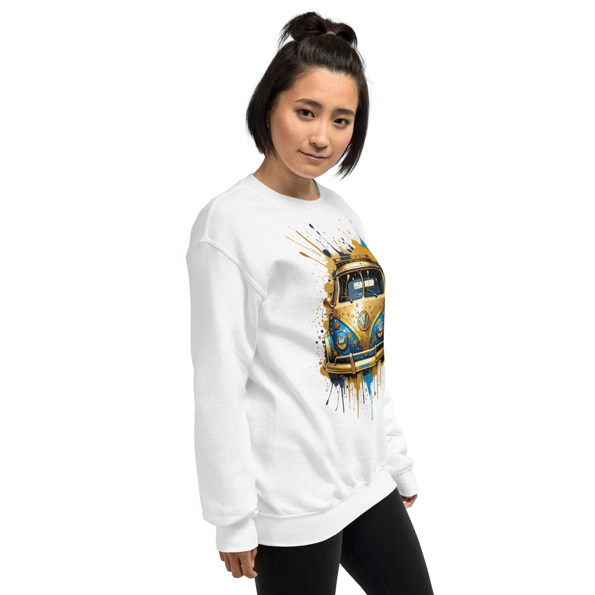 Retro Van Splash Sweatshirt – Vintage Vibes Meets Street Art | ccanvas - Sweatshirts | Ccanvas