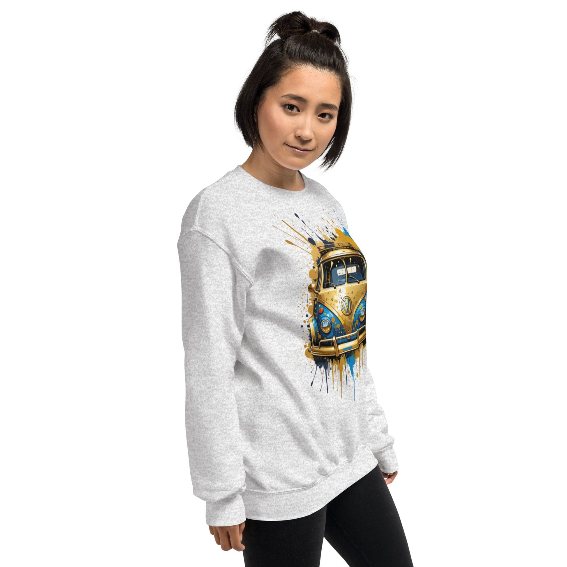 Retro Van Splash Sweatshirt – Vintage Vibes Meets Street Art | ccanvas - Sweatshirts | Ccanvas