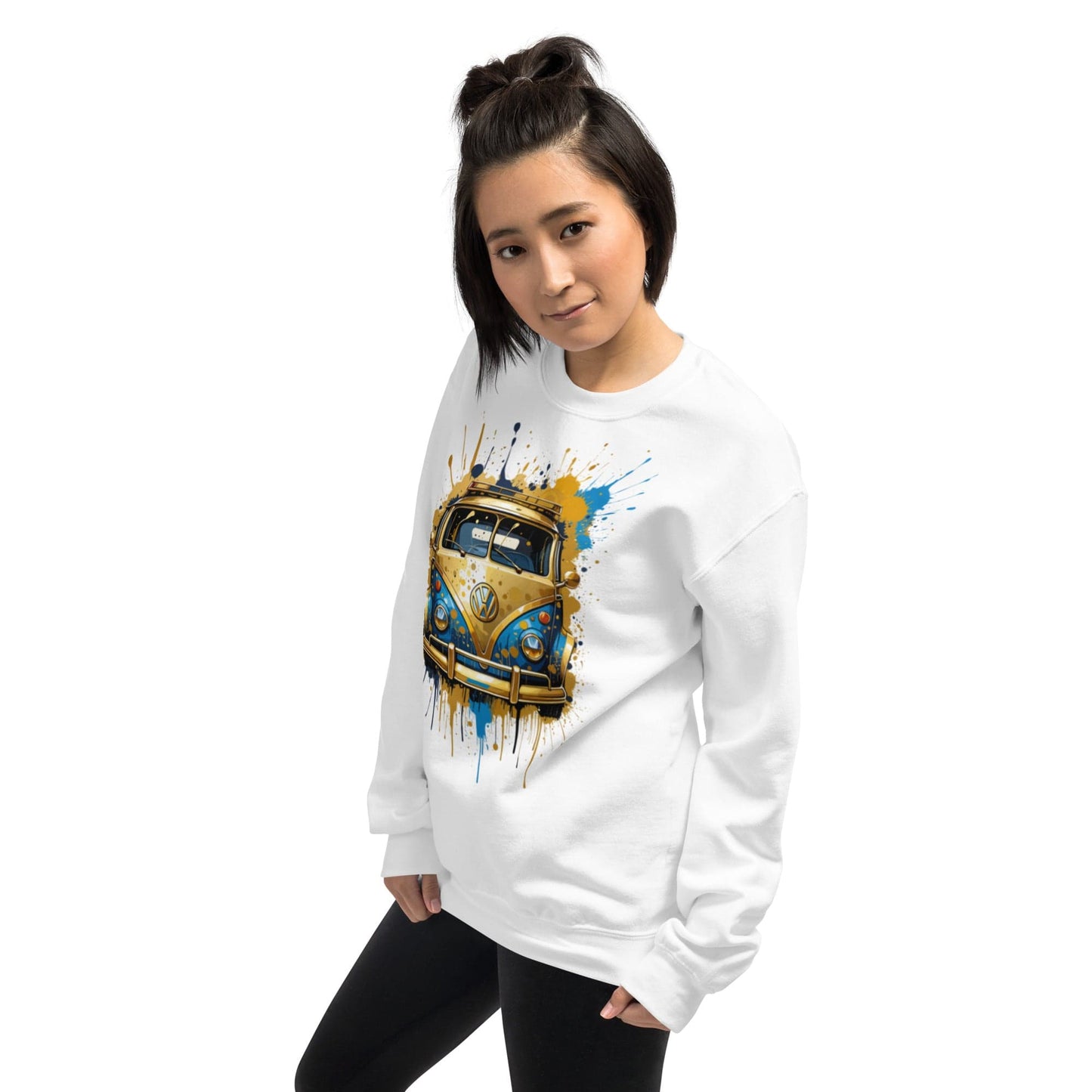 Retro Van Splash Sweatshirt – Vintage Vibes Meets Street Art | ccanvas - Sweatshirts | Ccanvas