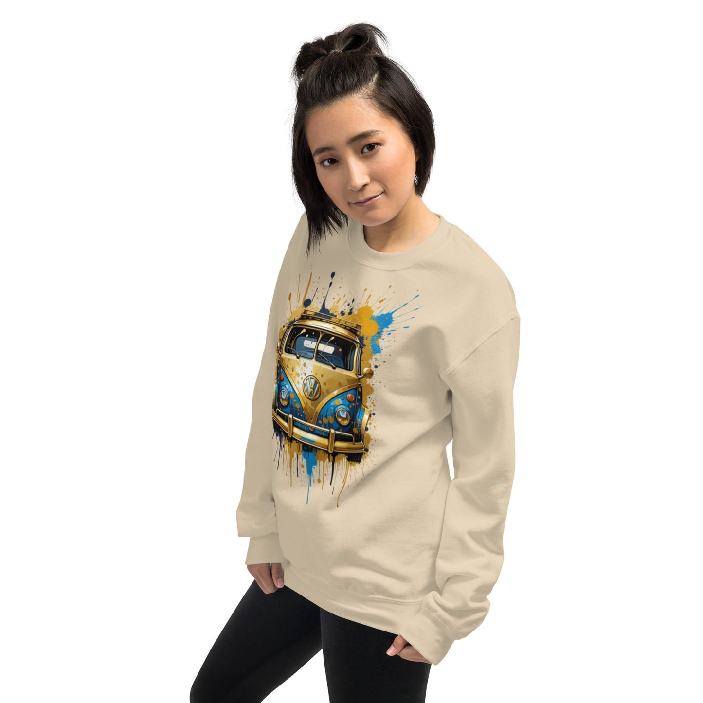 Retro Van Splash Sweatshirt – Vintage Vibes Meets Street Art | ccanvas - Sweatshirts | Ccanvas