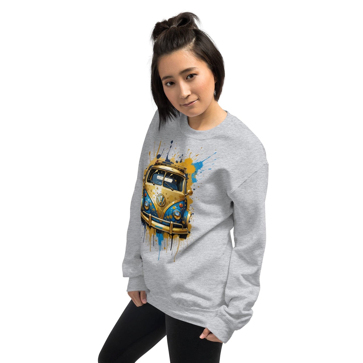 Retro Van Splash Sweatshirt – Vintage Vibes Meets Street Art | ccanvas - Sweatshirts | Ccanvas