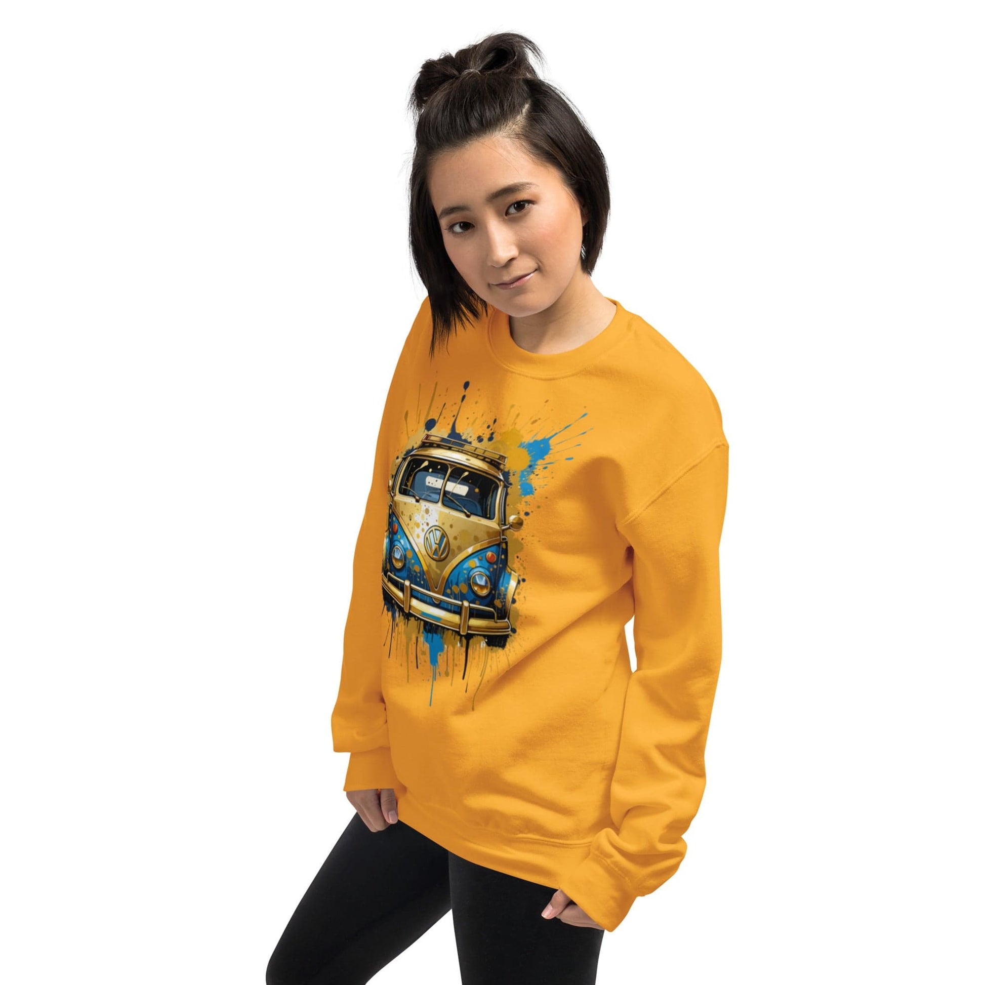 Retro Van Splash Sweatshirt – Vintage Vibes Meets Street Art | ccanvas - Sweatshirts | Ccanvas