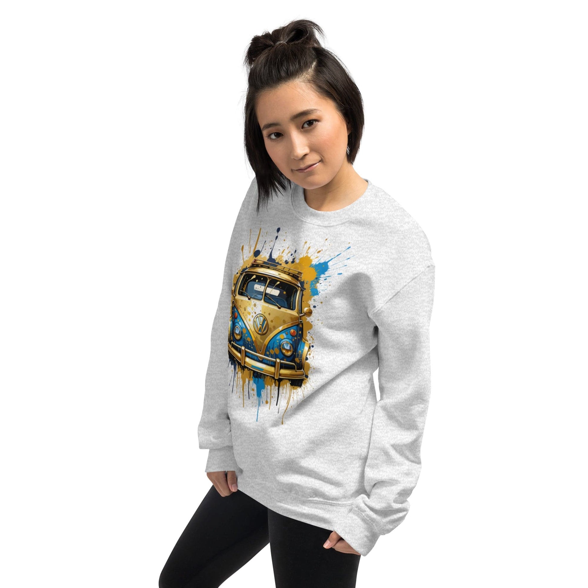Retro Van Splash Sweatshirt – Vintage Vibes Meets Street Art | ccanvas - Sweatshirts | Ccanvas