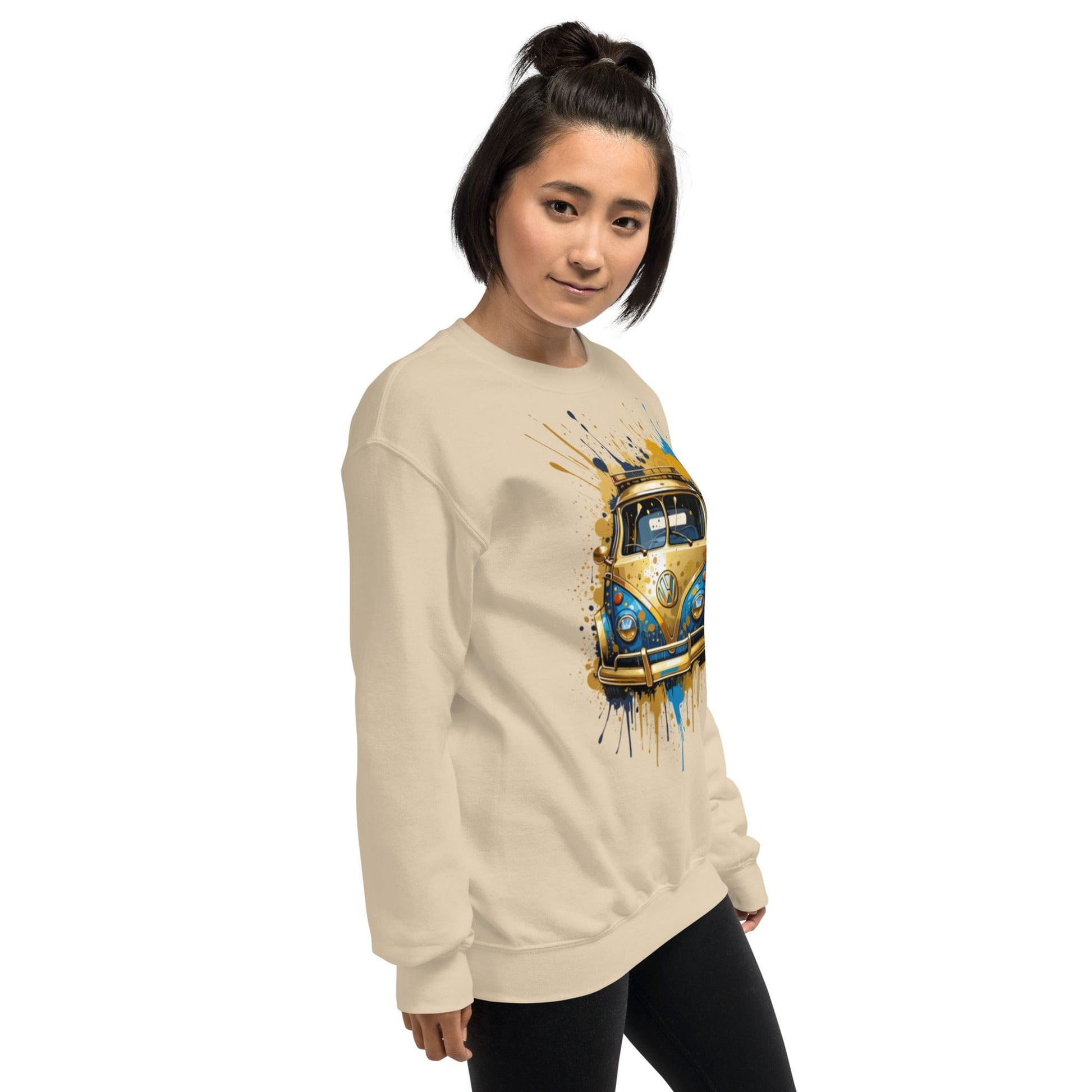 Retro Van Splash Sweatshirt – Vintage Vibes Meets Street Art | ccanvas - Sweatshirts | Ccanvas