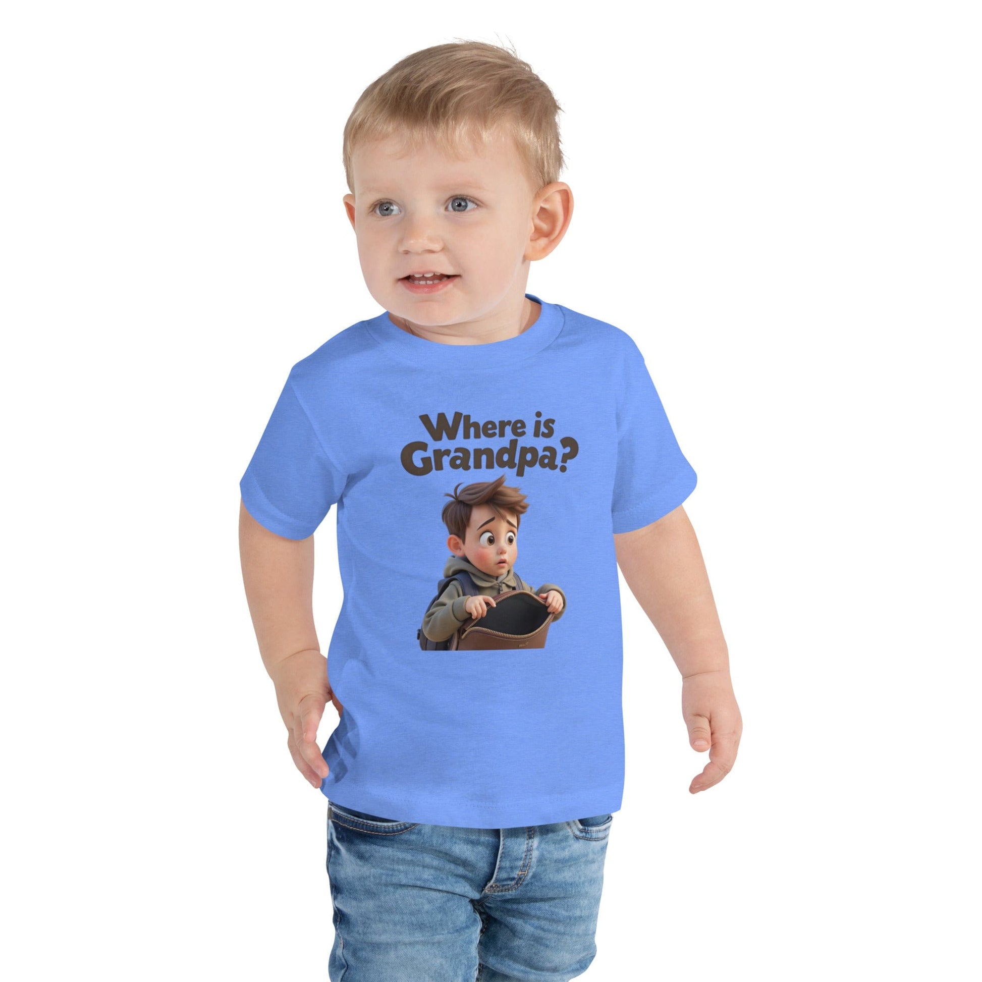 Toddler T-Shirt – Where is Grandpa? Funny Cartoon Tee | ccanvas - Toddler T-Shirt | Ccanvas