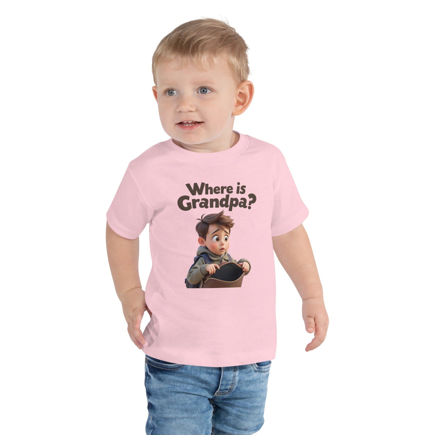Toddler T-Shirt – Where is Grandpa? Funny Cartoon Tee | ccanvas - Toddler T-Shirt | Ccanvas