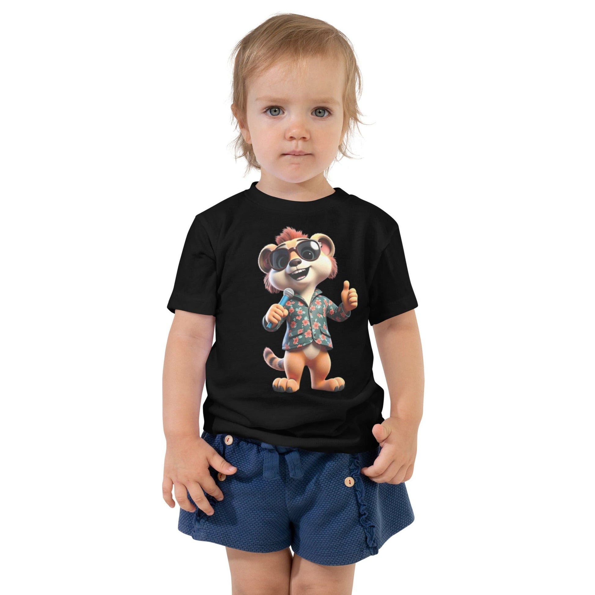 Cool Meerkat Singer Toddler T-Shirt – Funny Cartoon Animal Tee - Toddler T-Shirts | Ccanvas