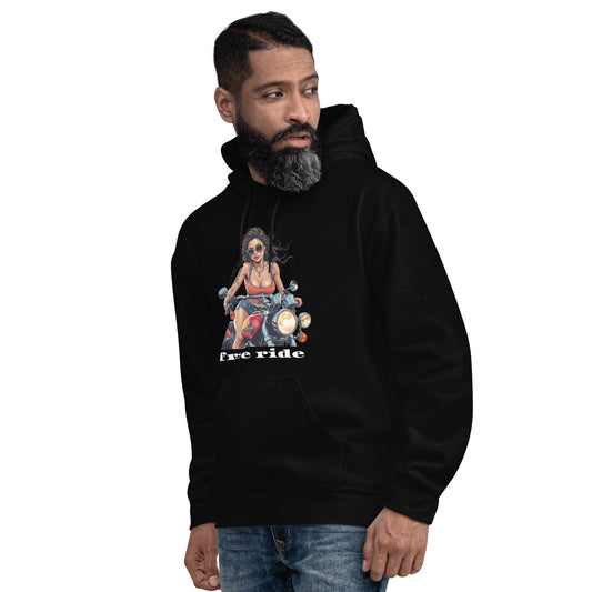 Free Ride Hoodie – Bold Biker Girl Graphic Sweatshirt | ccanvas - Unisex Hoodie | Ccanvas