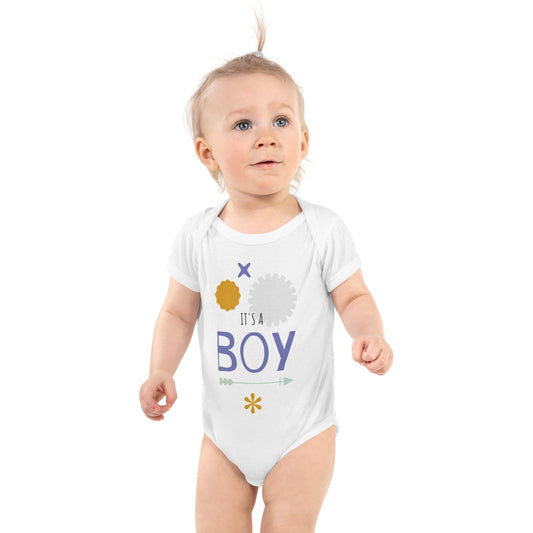 It’s a Boy” Baby Bodysuit – Cute Newborn Gender Reveal Onesie | ccanvas - Baby Bodysuits | Ccanvas