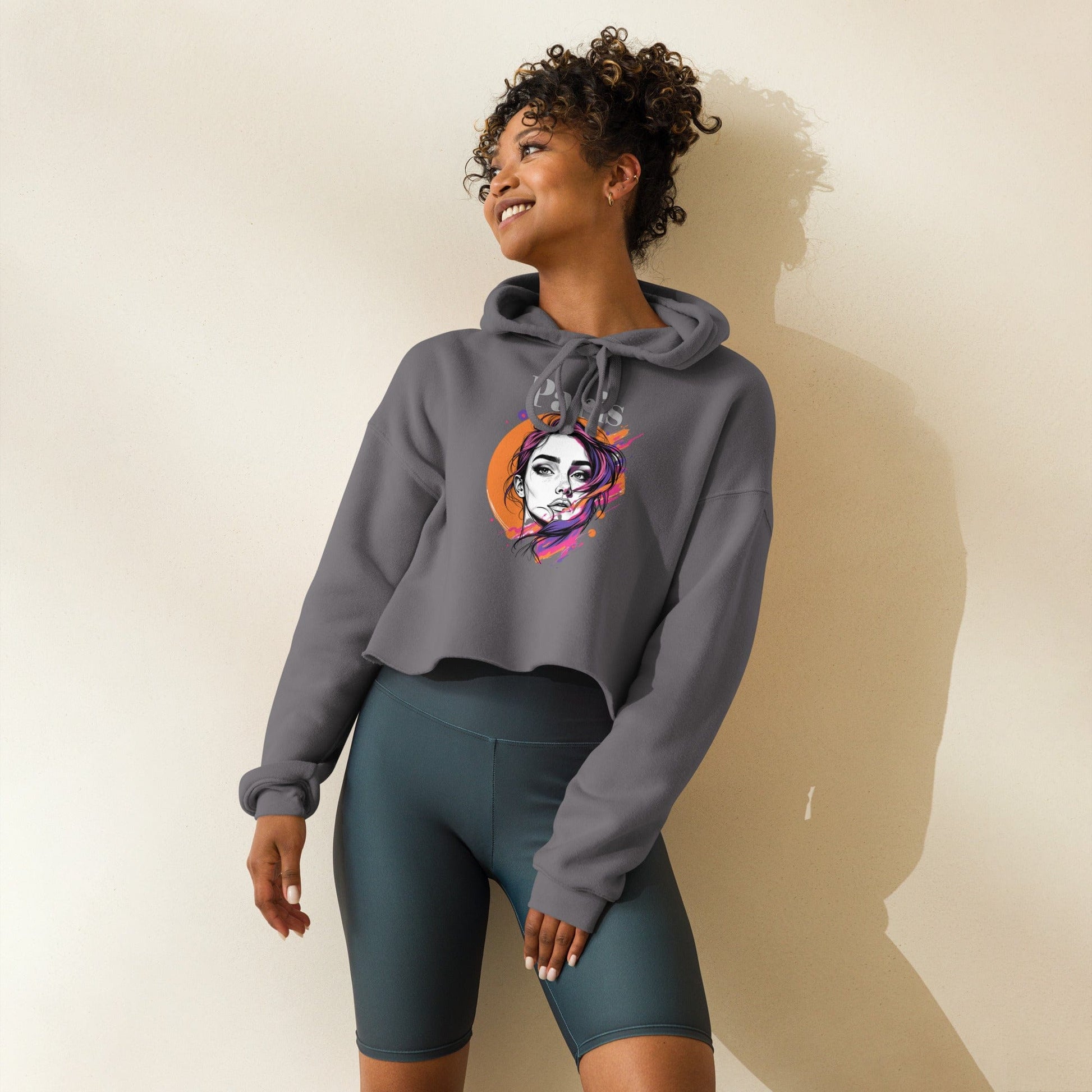 Paris Color Splash – Cropped Women’s Art Hoodie | ccanvas - Women's Hoodies | Ccanvas