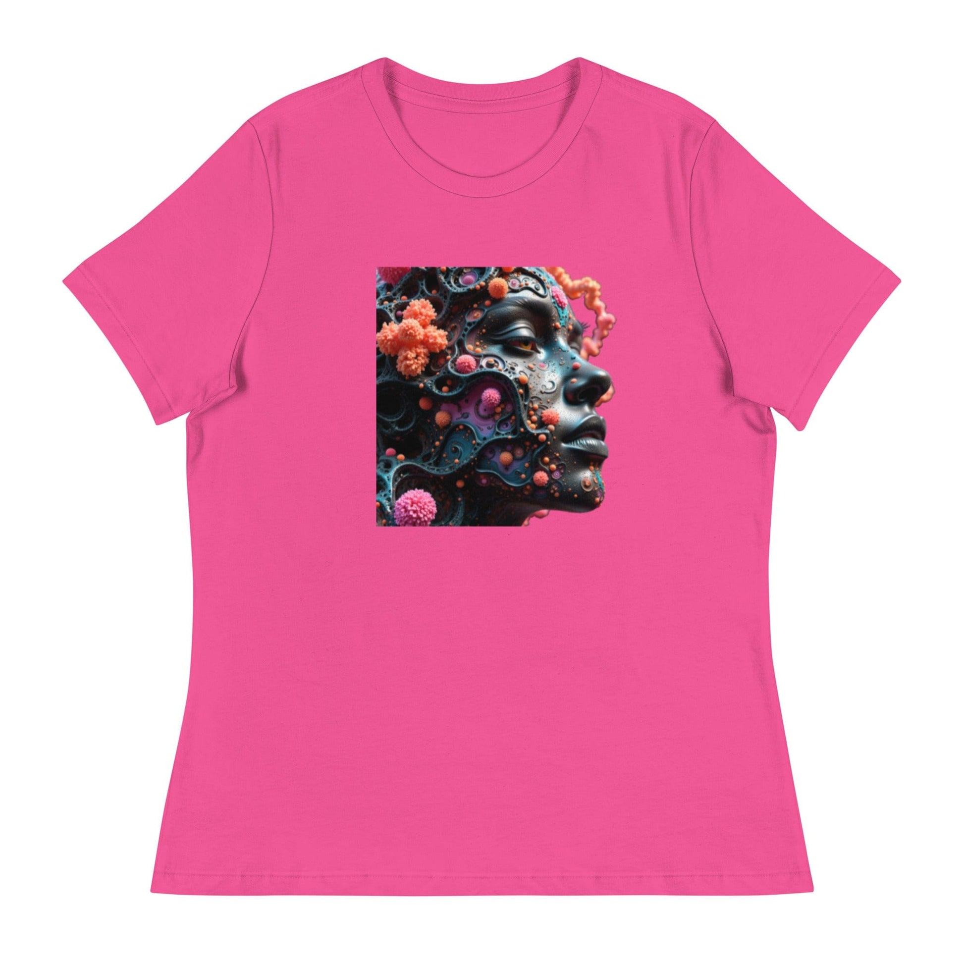 Cosmic Bloom – 3D Surreal Face Art T-Shirt for Women | ccanvas - Women's T-Shirts | Ccanvas