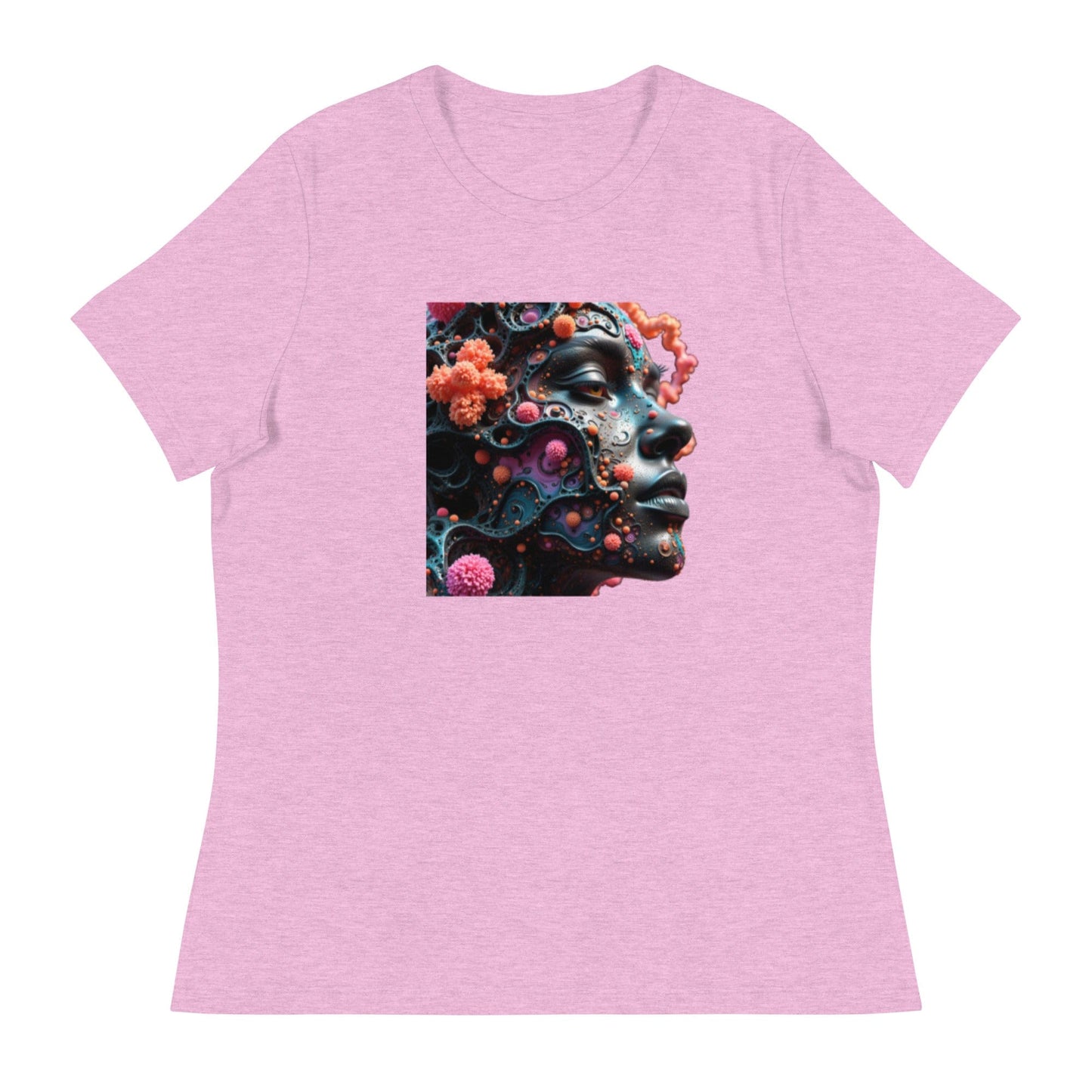 Cosmic Bloom – 3D Surreal Face Art T-Shirt for Women | ccanvas - Women's T-Shirts | Ccanvas