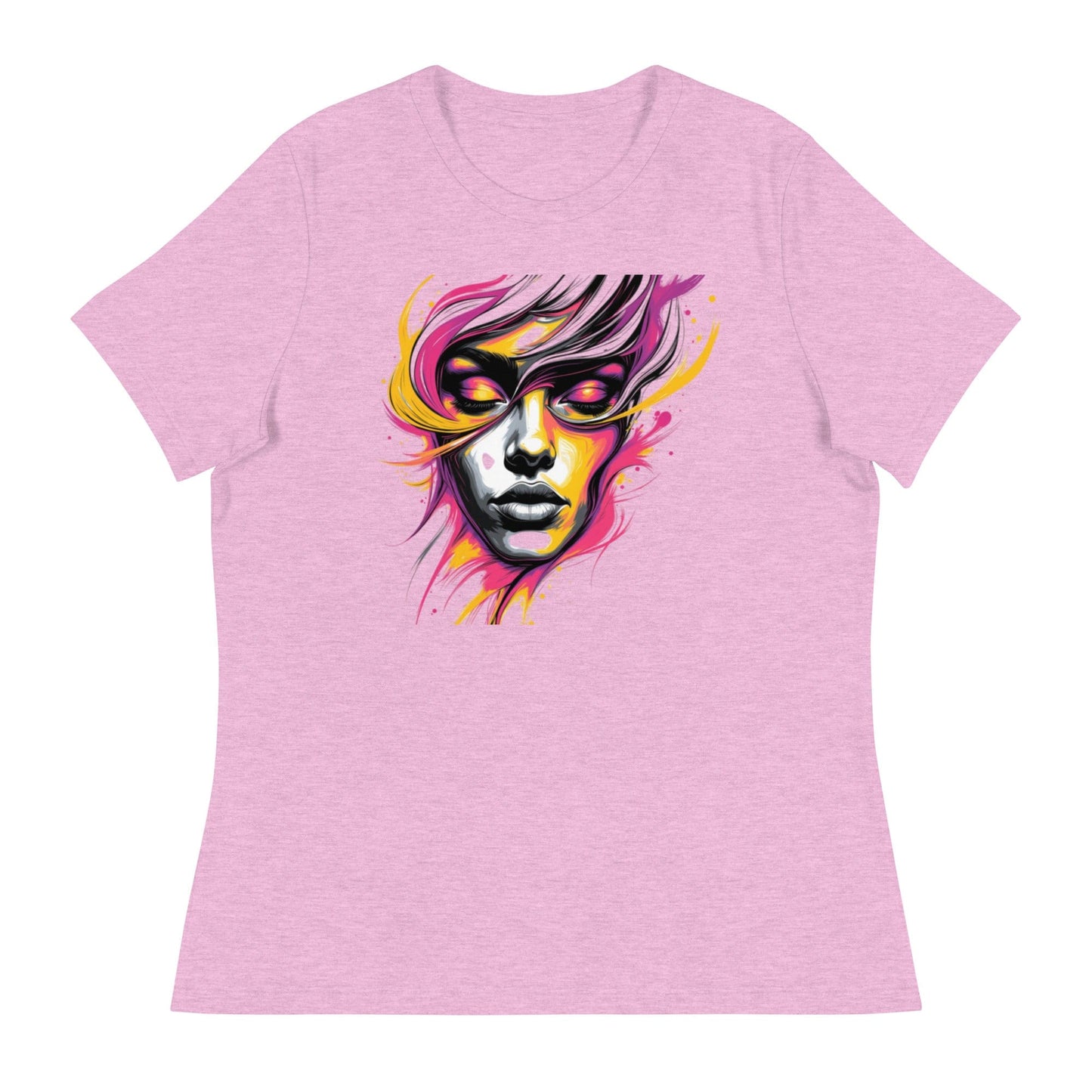 Pink Flame – Bold Face Art Women’s T-Shirt | ccanvas - Women's T-Shirts | Ccanvas