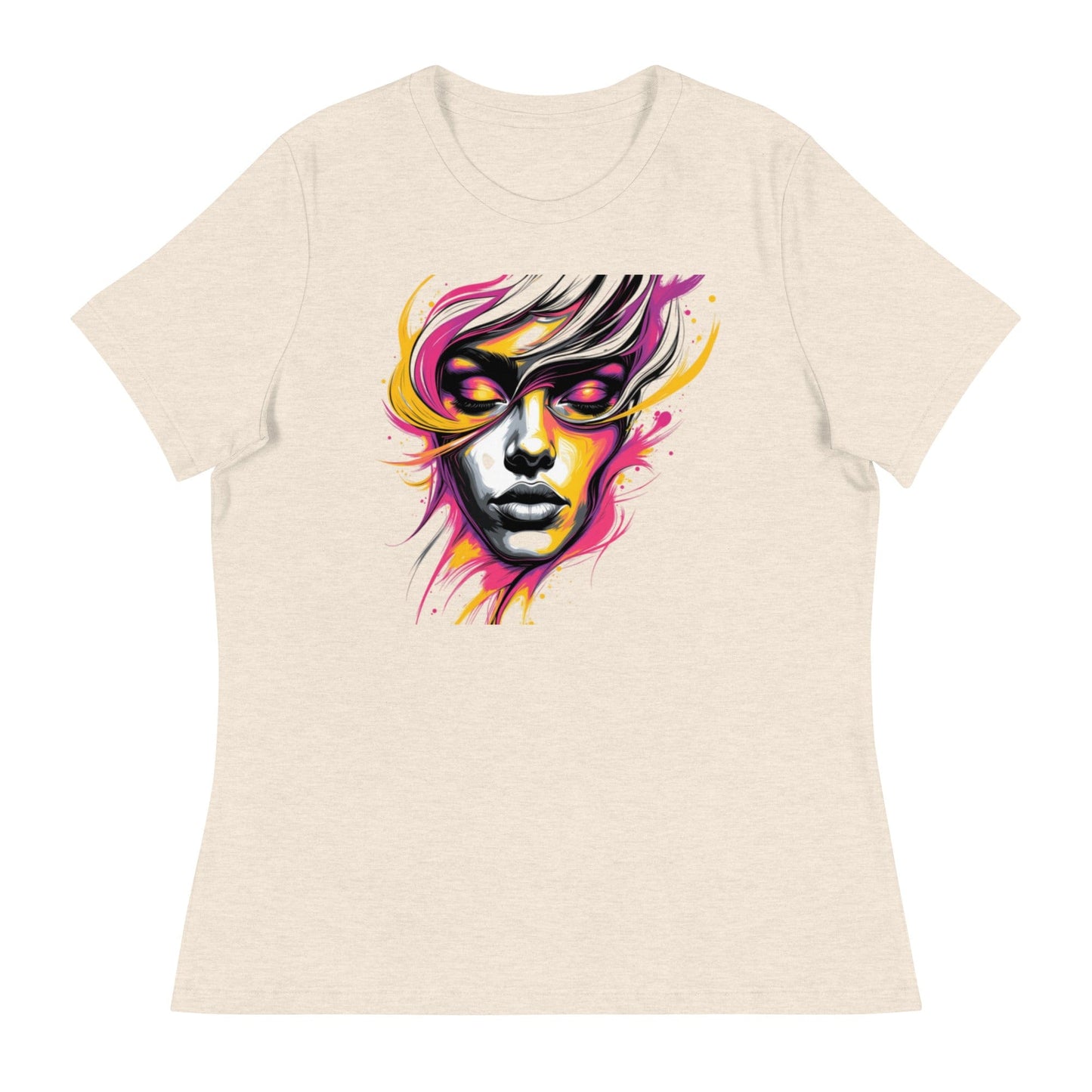 Pink Flame – Bold Face Art Women’s T-Shirt | ccanvas - Women's T-Shirts | Ccanvas