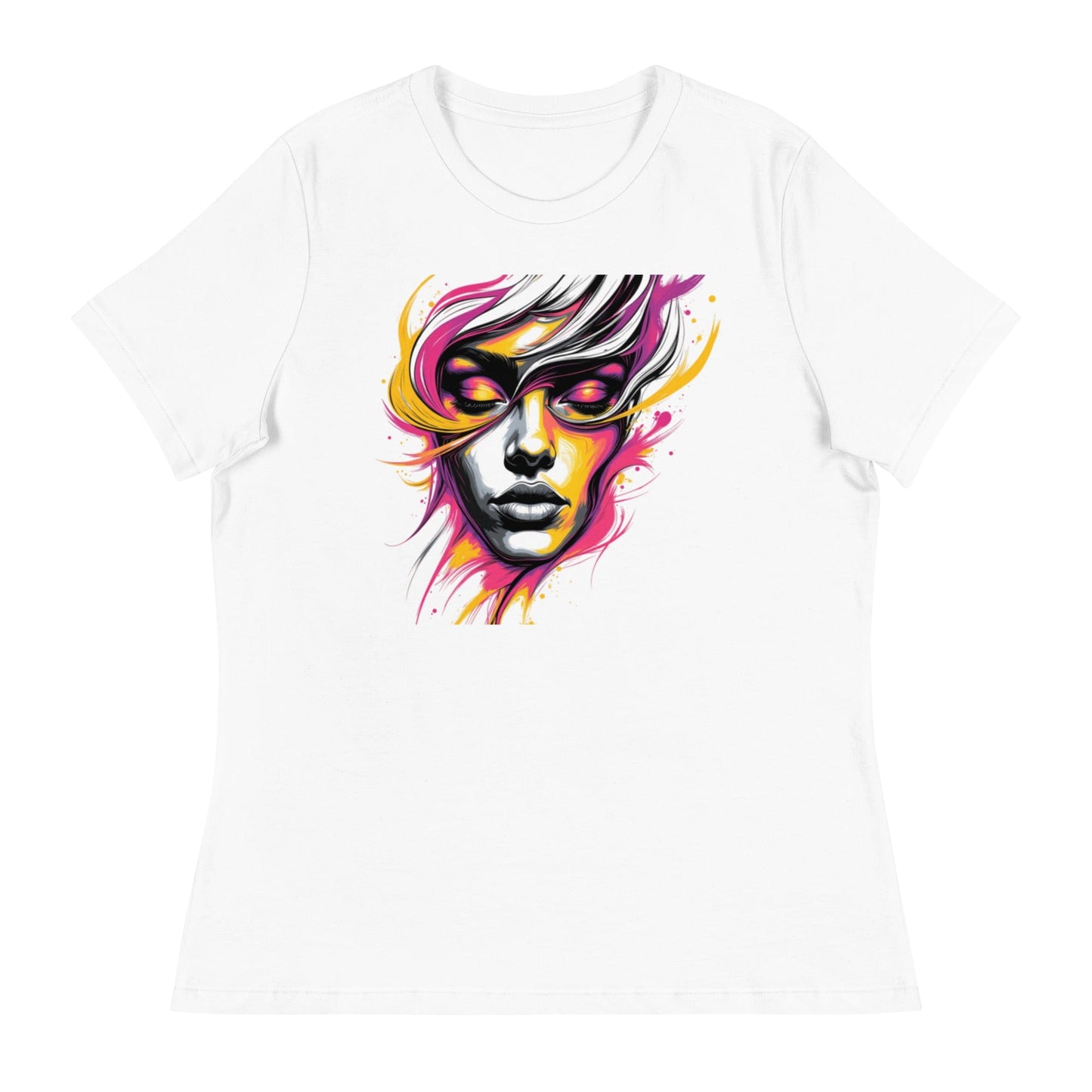 Pink Flame – Bold Face Art Women’s T-Shirt | ccanvas - Women's T-Shirts | Ccanvas