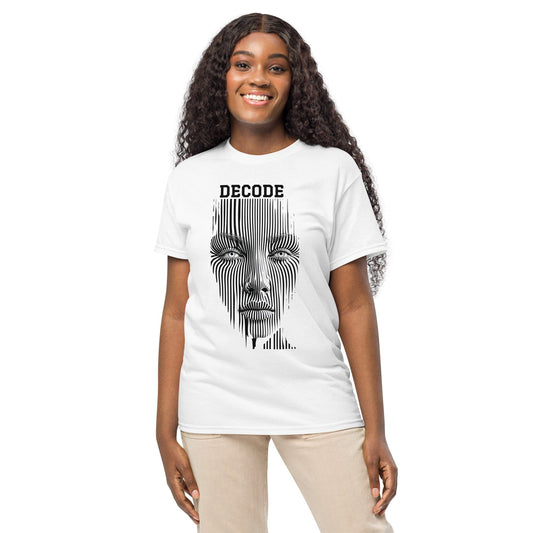 Decode Barcode Face Shirt – Optical Illusion T-Shirt for Men & Women | Modern Techwear Street Style | ccanvas - Graphic T-Shirt | Ccanvas