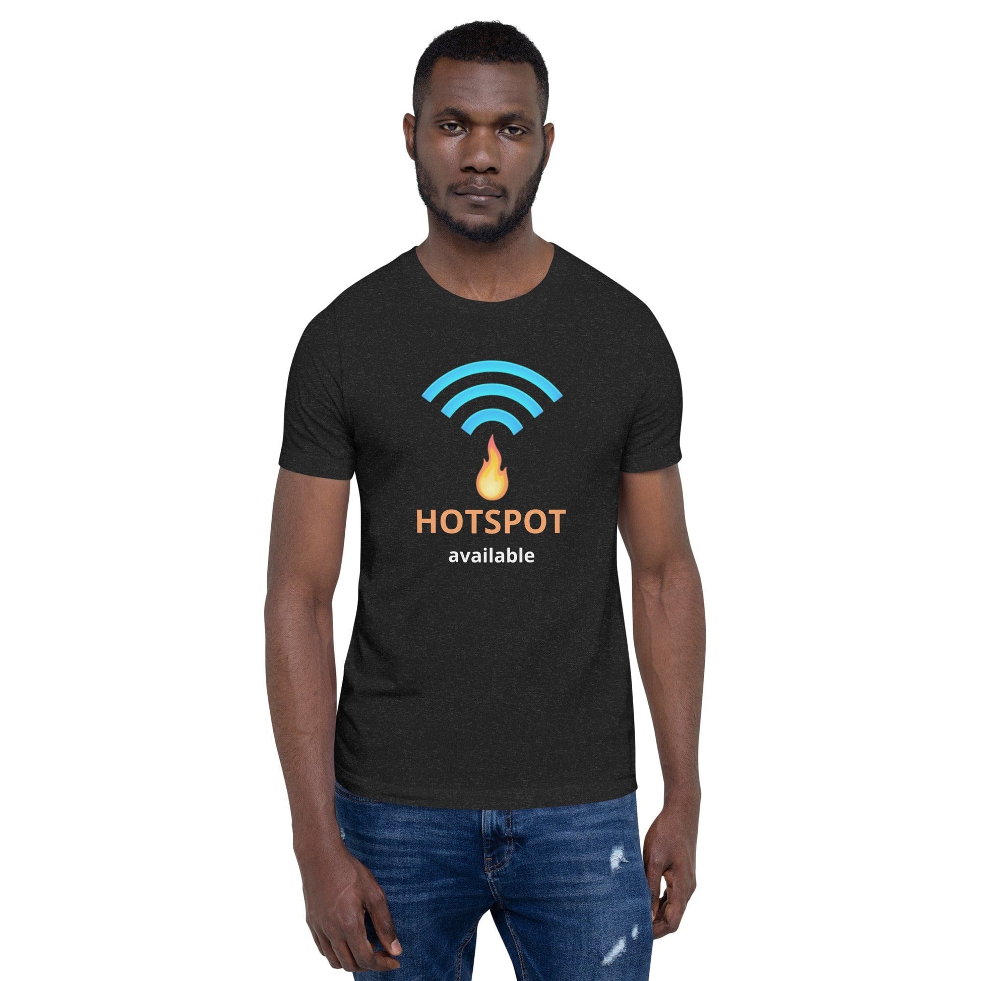 HOTSPOT AVAILABLE Graphic T-Shirt – Funny WiFi Tee for Men & Women | ccanvas - Men’s T-Shirt | Ccanvas