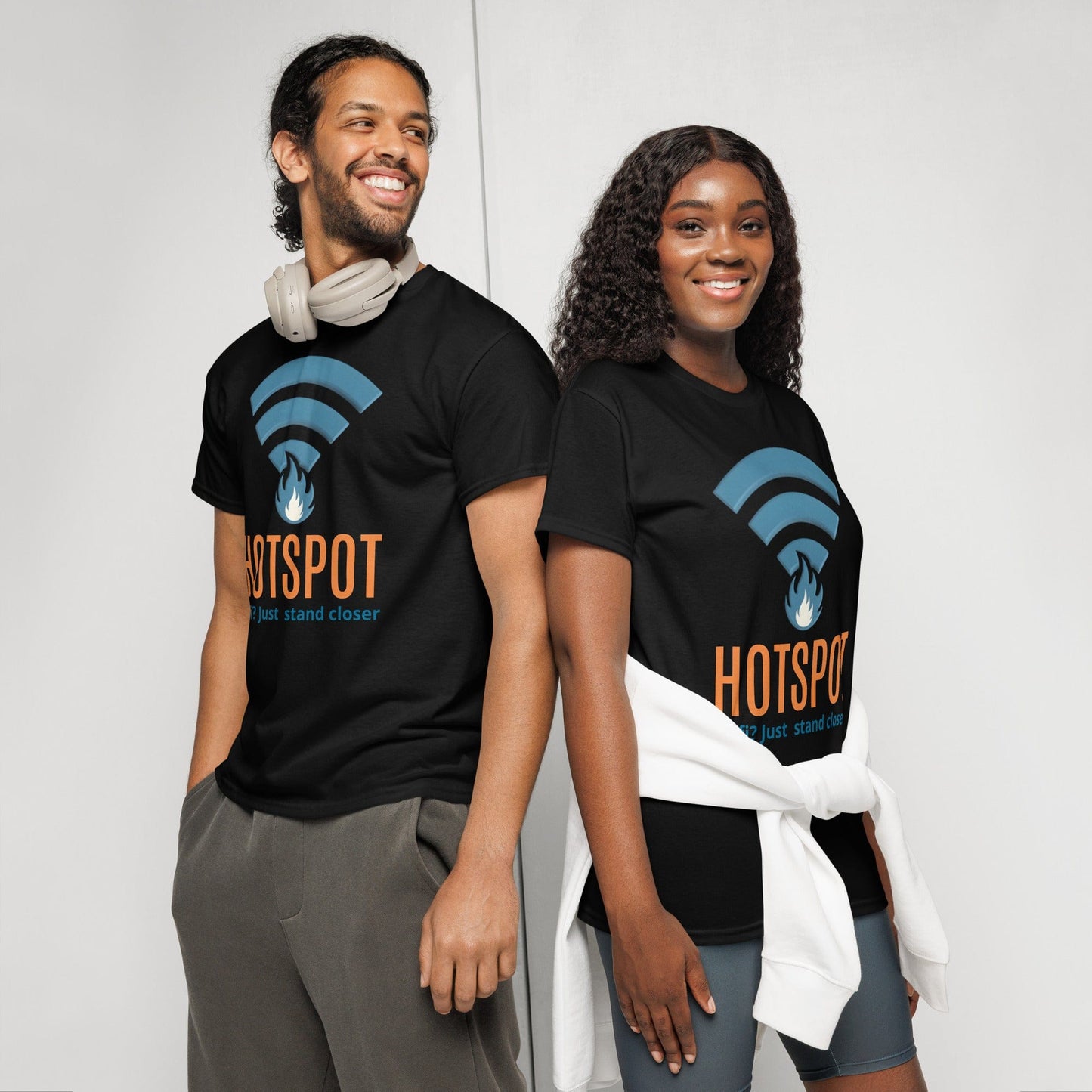 Funny WiFi T-Shirt HOTSPOT | Tech Graphic Tee for Men & Women | ccanvas - Unisex T-Shirt | Ccanvas