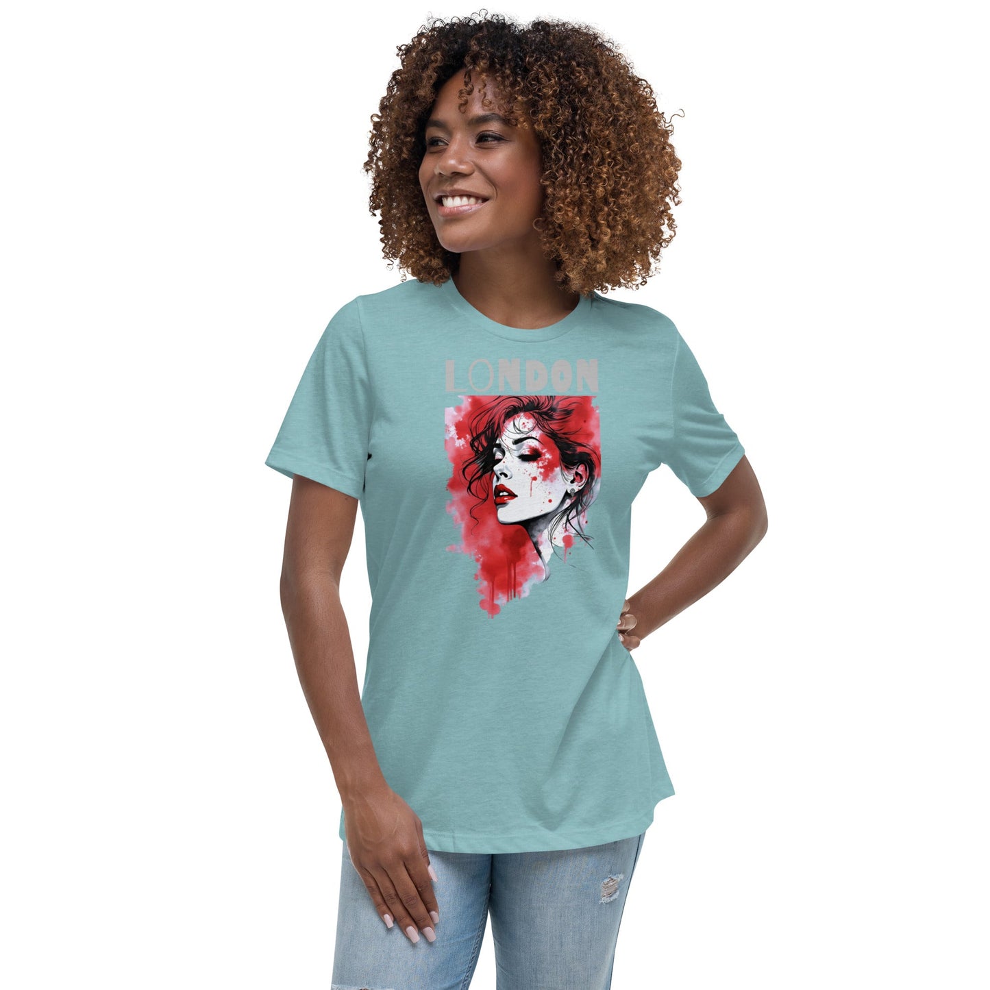 London Red Splash T-Shirt – Artistic Urban Portrait Tee | ccanvas - T-Shirts | Ccanvas